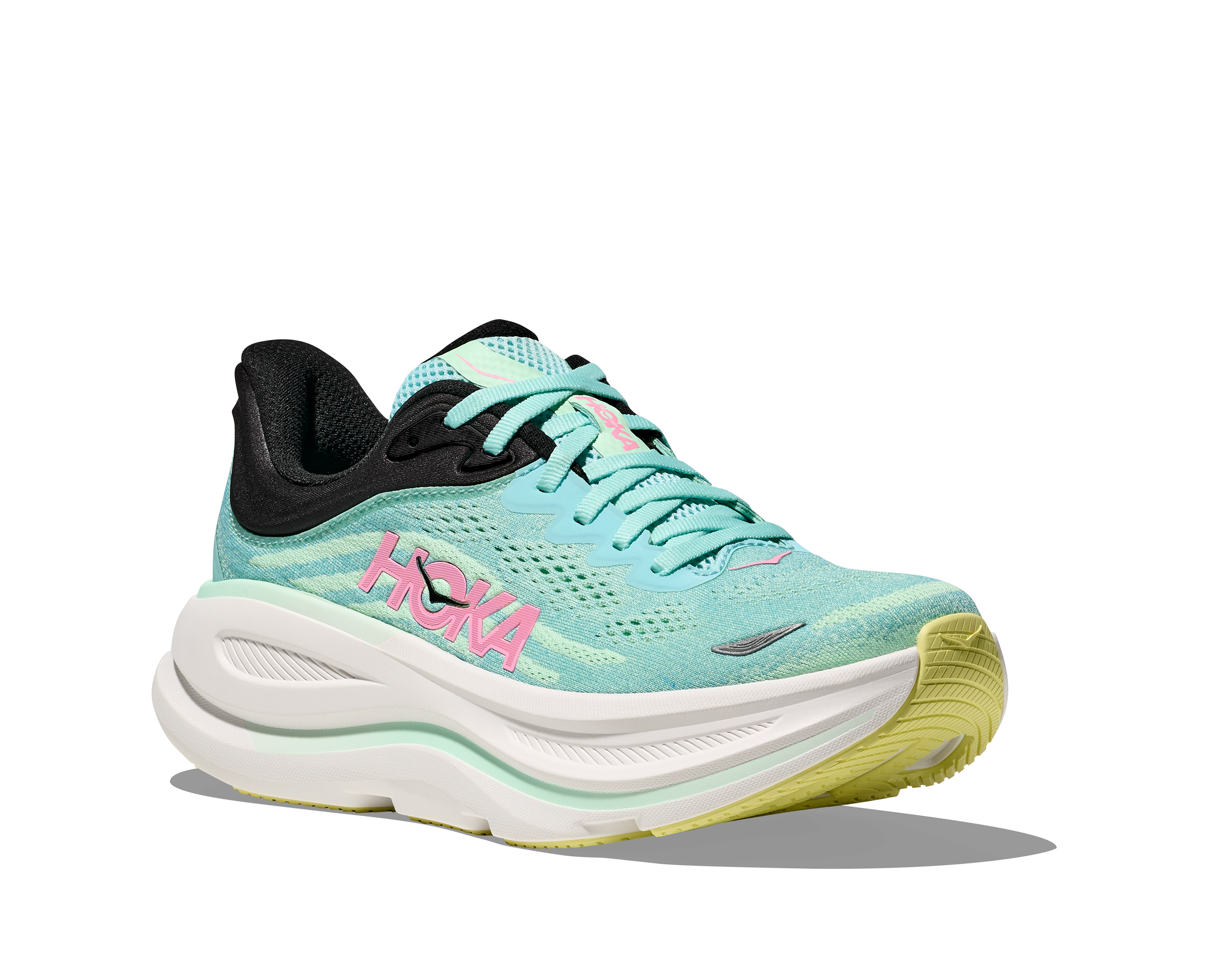 HOKA Women's Bondi 9 WIDE Running Shoes - Blue Spark/Mint Fluorite | Cushioned Comfort for Long Distance Running & Walking | Perfect for Road Running, Jogging, and Everyday Wear