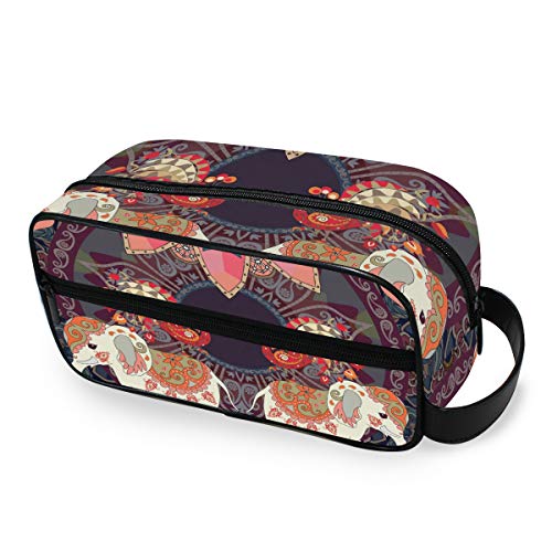 Vintage Elephant Wedding Cosmetic Bag - Travel Makeup Organizer for Brushes & Toiletries | Waterproof Makeup Pouch for Women & Girls | Perfect for Bridal Showers, Bachelorette Trips & Daily Beauty Storage