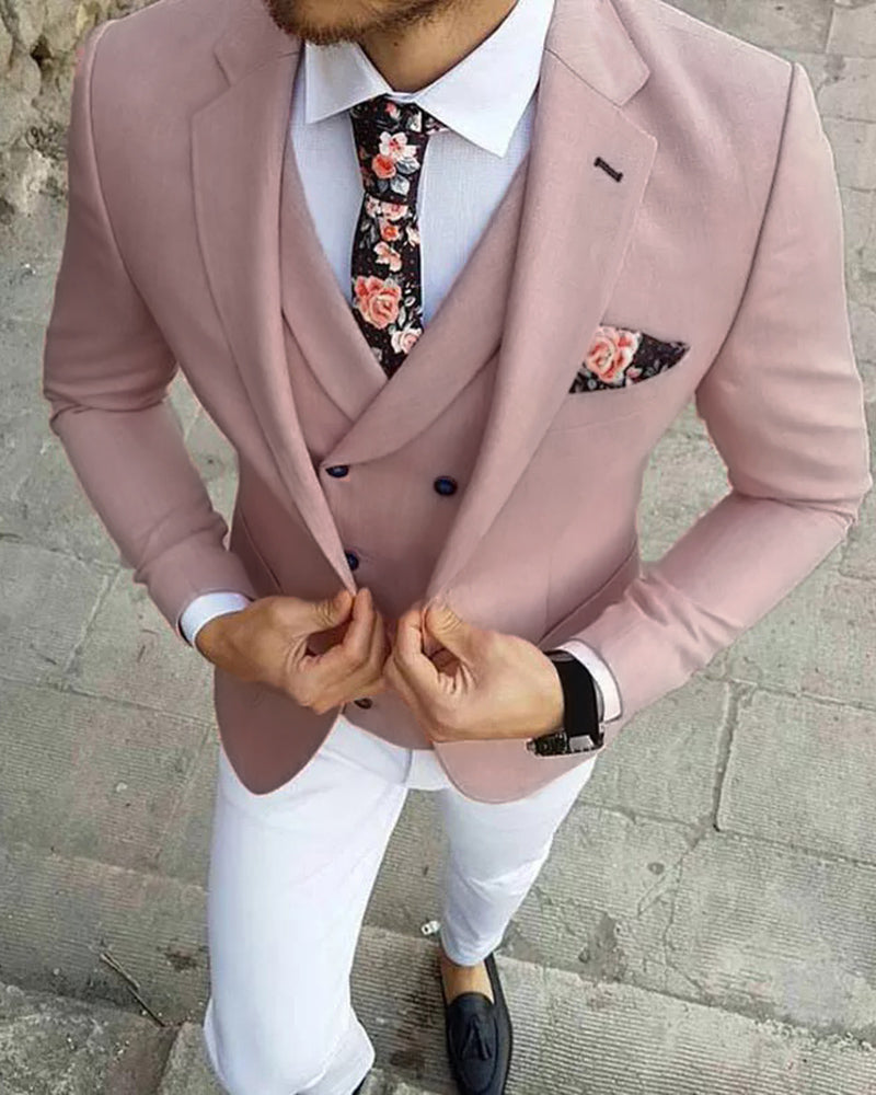 Elegant Slim Fit Mauve Pink Blazer Suit Set for Men - 3 Piece Formal Wear for Wedding, Dinner Party & Special Occasions | Perfect for Business Events, Date Nights & Cocktail Parties