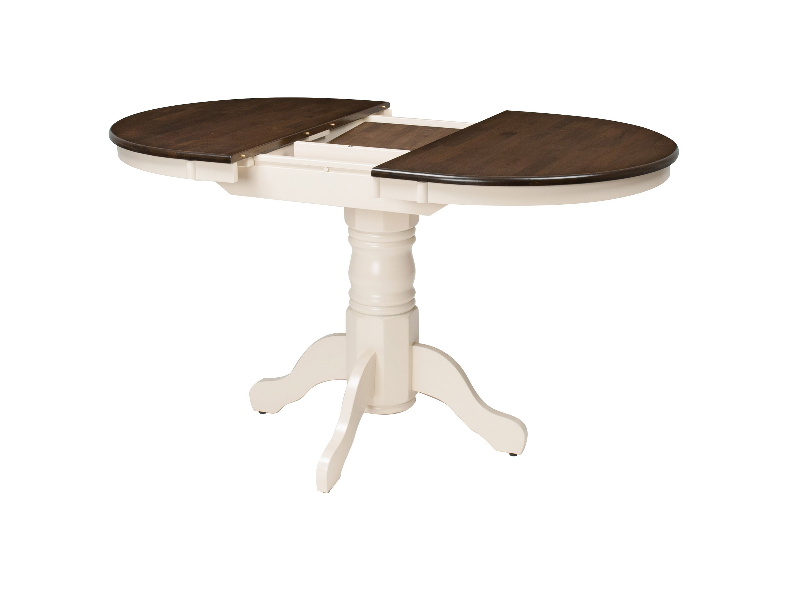 Dark Brown & Cream Extendable Oval Dining Table Set - 5 Piece Expandable Kitchen Furniture for Small Spaces | Perfect for Family Dinners & Entertaining Guests