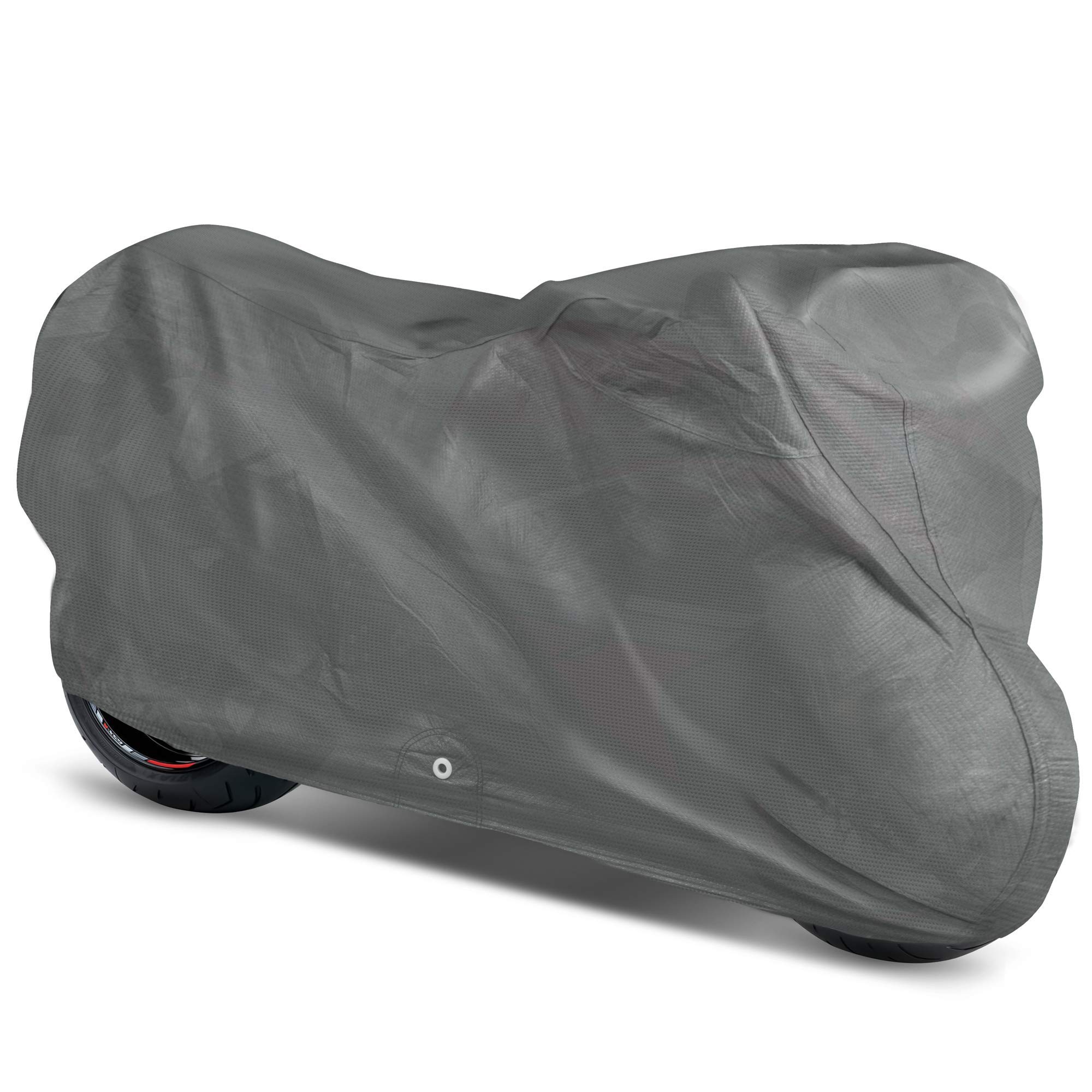 OxGord Premium Waterproof Motorcycle Cover for Indoor & Outdoor Use - 2 Layer Protection - Universal Fit up to 80 Inches - Durable & Weatherproof Bike Cover for Harley, Honda, Yamaha - Ideal for Garage Storage & Travel Protection