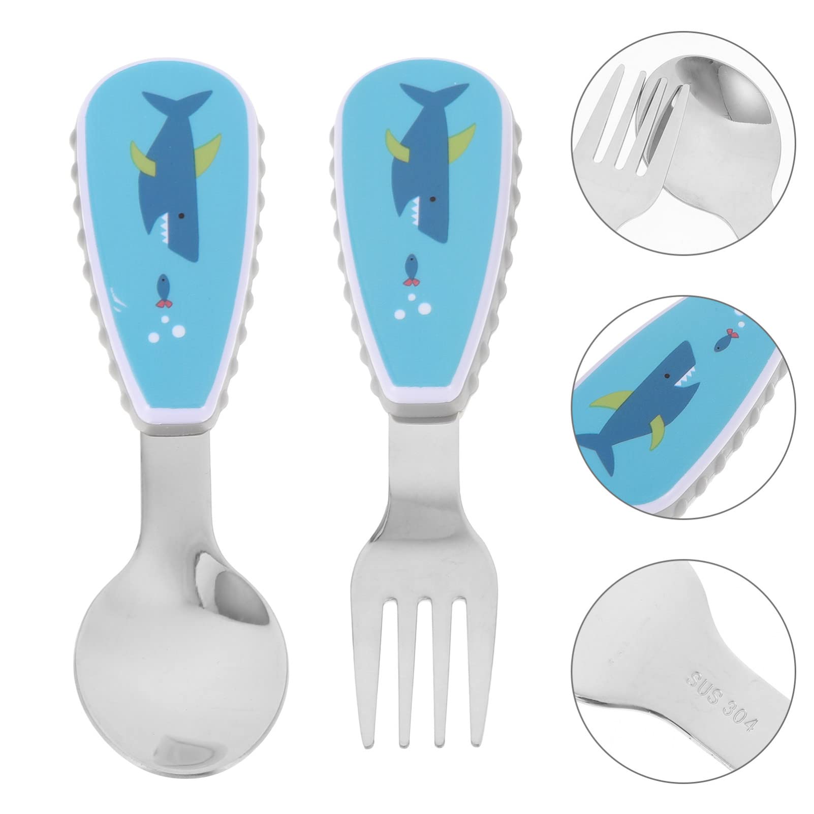 DOITOOL Stainless Steel Baby Spoon & Fork Set - Toddler Self Feeding Utensils with Travel Case | BPA-Free Silverware for Kids | Perfect for Home, Daycare & On-the-Go Meals
