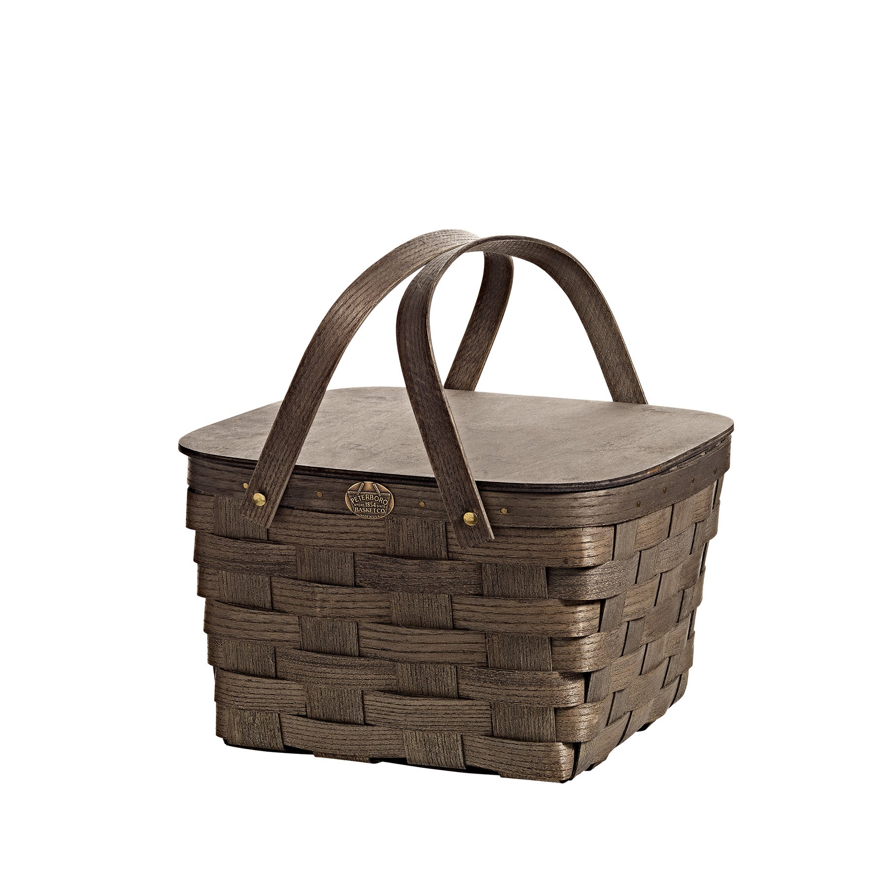 Driftwood Grey Pie Basket - Rustic Wooden Pie Carrier for Picnics, Potlucks & Holiday Gatherings - Perfect for Apple, Pumpkin & Fruit Pies