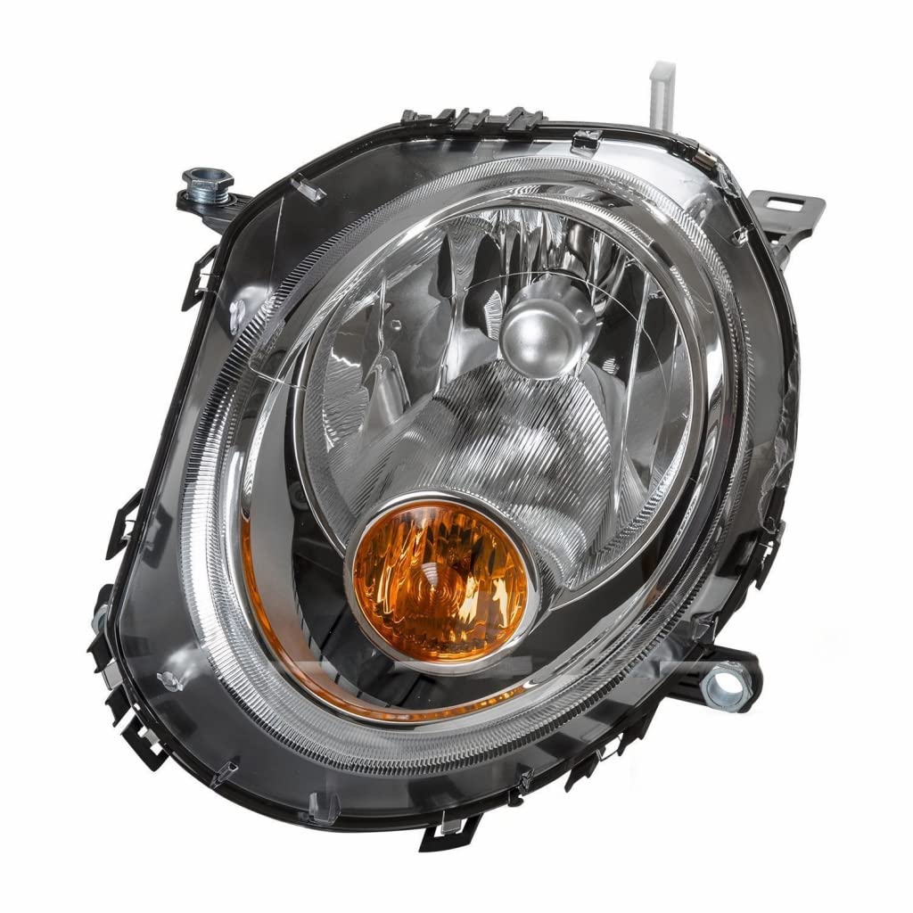 2007-2013 Mini Cooper Driver Side Headlight Assembly with Amber Reflector & Bulbs - DOT Certified Replacement (Part# MC2502105) | Perfect for Night Driving & Vehicle Restoration