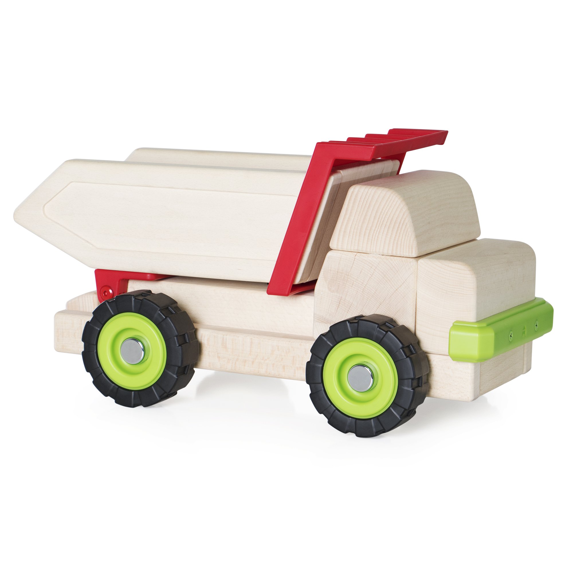 Guidecraft Block Science Big Pretend Play Dump Truck - Natural Wooden Educational Toy for Toddlers | STEM Learning Toy, Construction Block Play Vehicle | Perfect for Preschool Classroom & Indoor Playtime