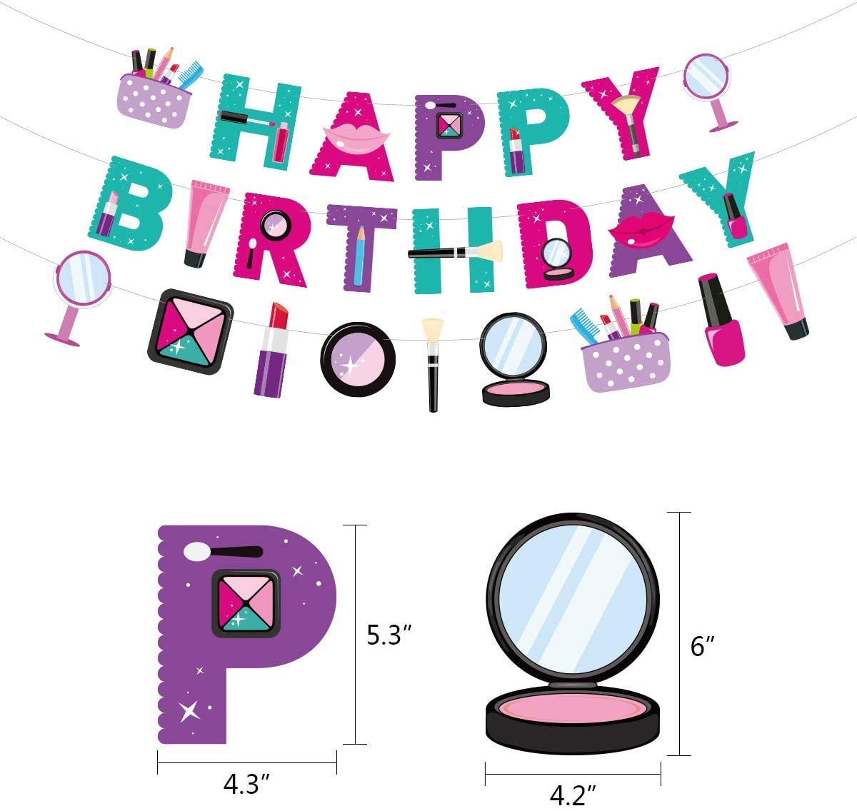 Premium Spa Party Decorations Set - Spa Balloons, Happy Birthday Banner, Makeup Theme Party Supplies - Perfect for Birthday Celebrations, Bridal Showers & Relaxation Parties