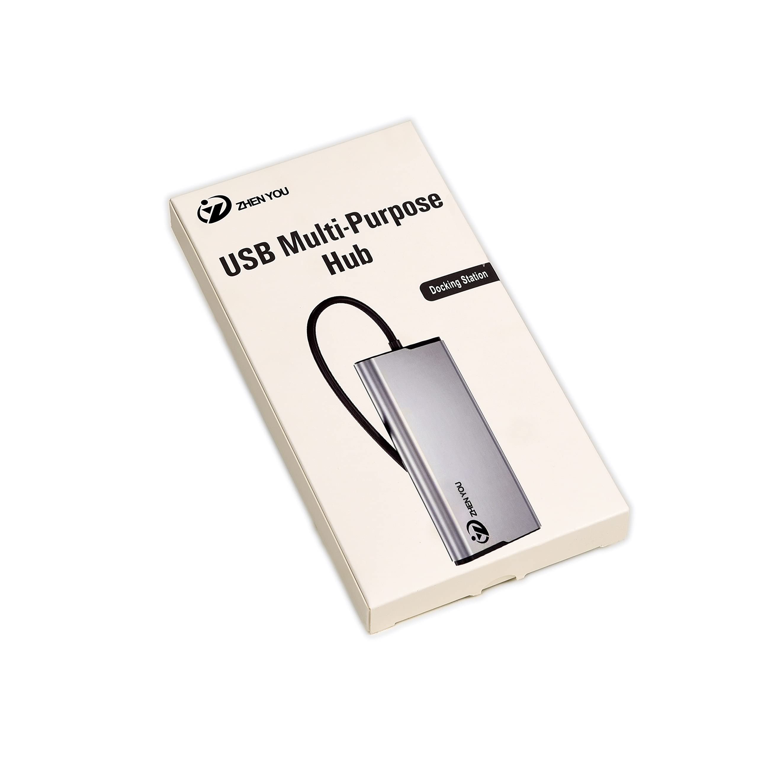 ZYHB02 USB C Hub with 3 USB 3.0 Ports, Gigabit Ethernet, and 100W PD Charging - USB C to USB Adapter Docking Station for MacBook Pro/Air, Dell XPS, HP, and More - Perfect for Home Office, Remote Work, and Travel