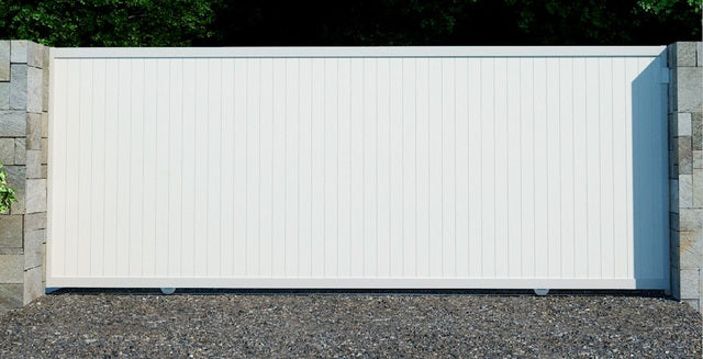 **Durable PVC Full Privacy Sliding Gate - Hampton Style Fence Gate, 2100 x 6180mm, Weatherproof & Low Maintenance - Perfect for Backyard, Driveway & Garden Security**