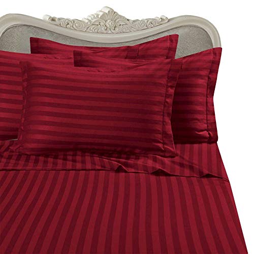 8-Piece Italian 1000 Thread Count Egyptian Cotton Goose Down Comforter Set - California King Size Bed in a Bag with Sheets & Duvet Cover (Red) for Luxury Hotel-Style Bedroom Decor