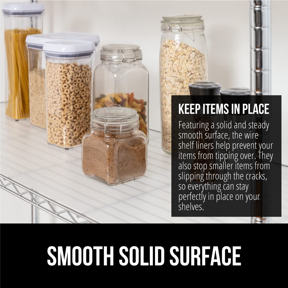 GORILLA GRIP ShelfGuard Wire Shelf Liners (Set of 6) - 18x48 Inch Clear Waterproof Shelf Liners for Amazon Basics Shelving Units | Non-Slip Organizer for Metal Rack Shelves, Kitchen Cabinets, Pantry & Cupboards | Perfect for Food Storage, Spice Organization & Home Decluttering