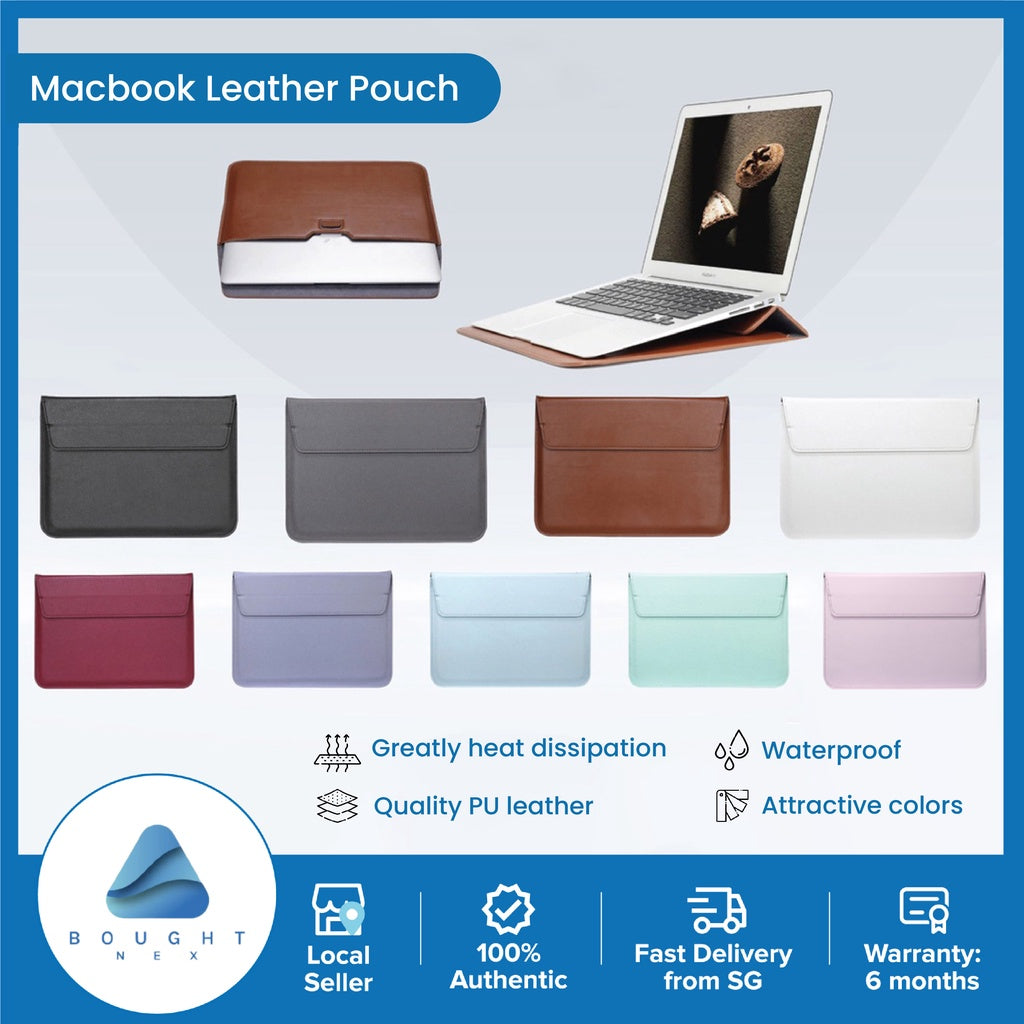 Waterproof PU Leather Laptop Sleeve Case for MacBook Pro 13/15 inch - Protective Cover for Travel, Work & School Use