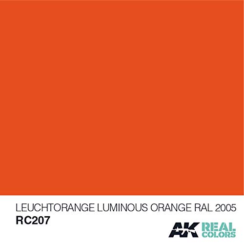 AK Interactive Real Color Air Single Paint Line 10ml - RC207 Luminous Orange | High-Quality Model Paint for Airbrushing | Perfect for Scale Models, Miniatures & DIY Crafts
