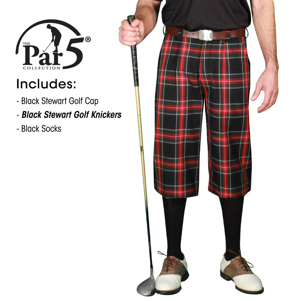 Men's 'Par 5' Plaid Outfit - Stewart Collection Golf Apparel - Perfect for Golf Tournaments & Casual Wear