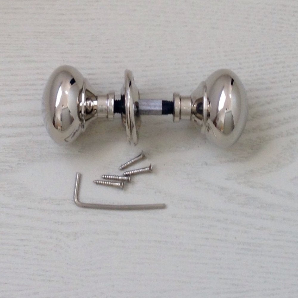 Polished Nickel Cottage Style Small Bun Door Knobs - Vintage Cabinet & Drawer Pulls for Home Decor & Furniture Upgrade
