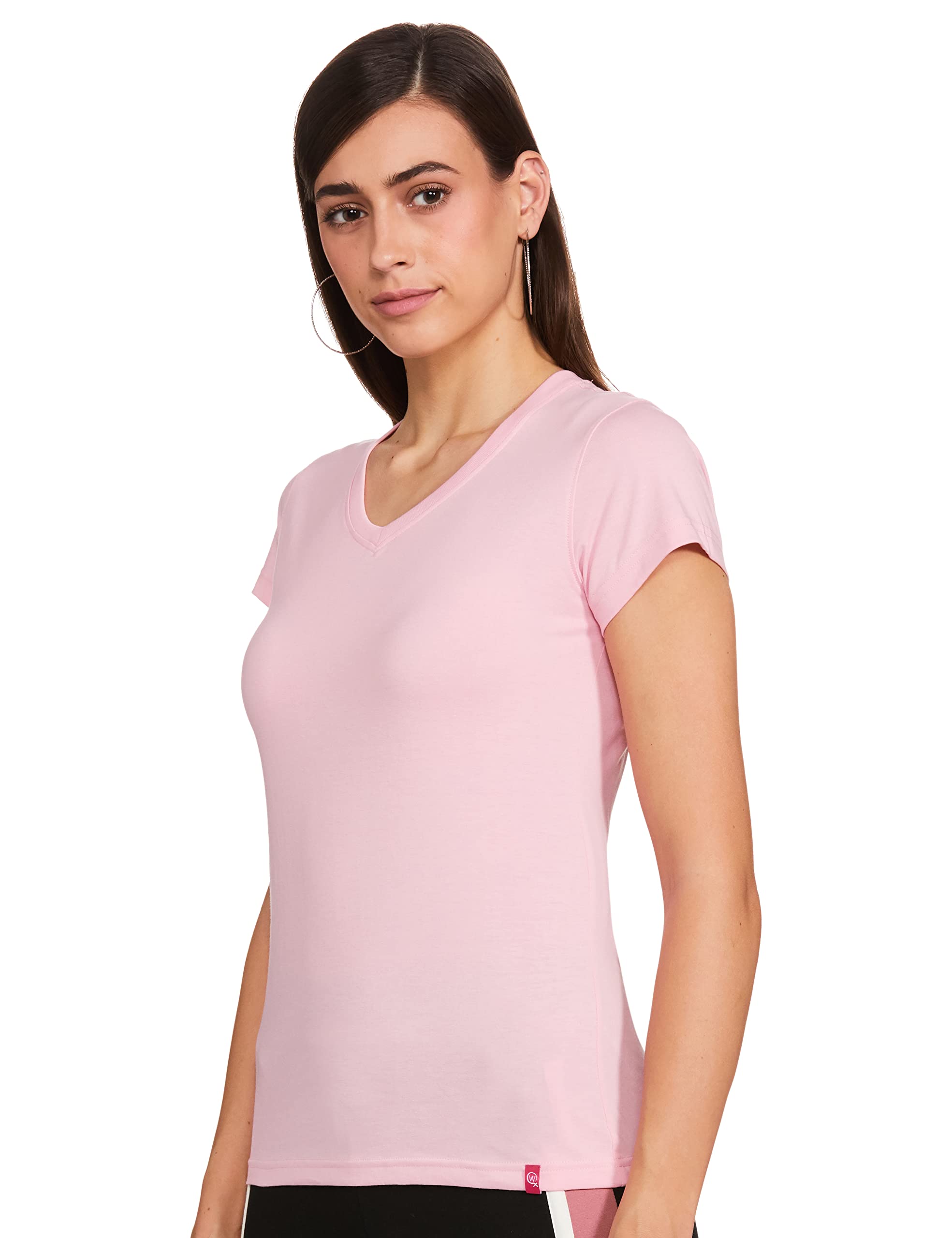 Macrowoman W-Series Women's Basic Cotton T-Shirt - Regular Fit Solid Color Casual Tee for Everyday Wear, Work & Weekend Outfits