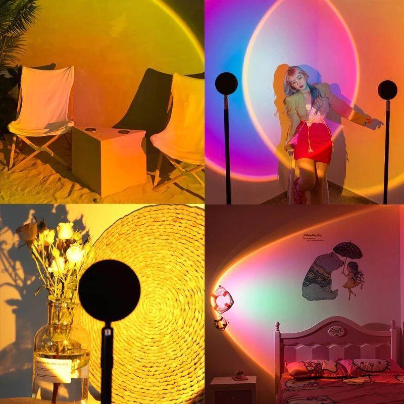 Sunset Projection Lamp - Romantic Sunset Mood Light for Bedroom, Living Room & Party Decor - Creates Stunning Sunset Ambiance for Relaxation, Meditation & Home Decoration