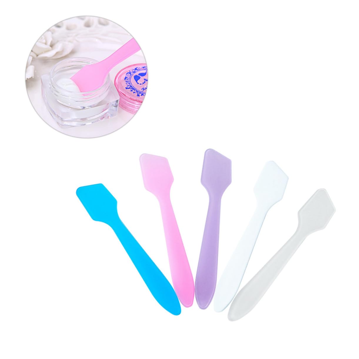 **Portable Cosmetic Spatula Set - 10pcs Face Mask & Makeup Spatula Tools for Skincare, Foundation, Cream Application - Perfect for DIY Beauty, Salon & Travel Use**