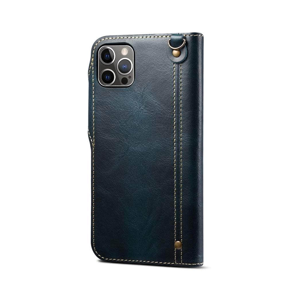 Genuine Leather iPhone 15 Pro Max Wallet Case - Vintage Style Card Holder for Men & Women - Perfect for Everyday Use, Travel & Business
