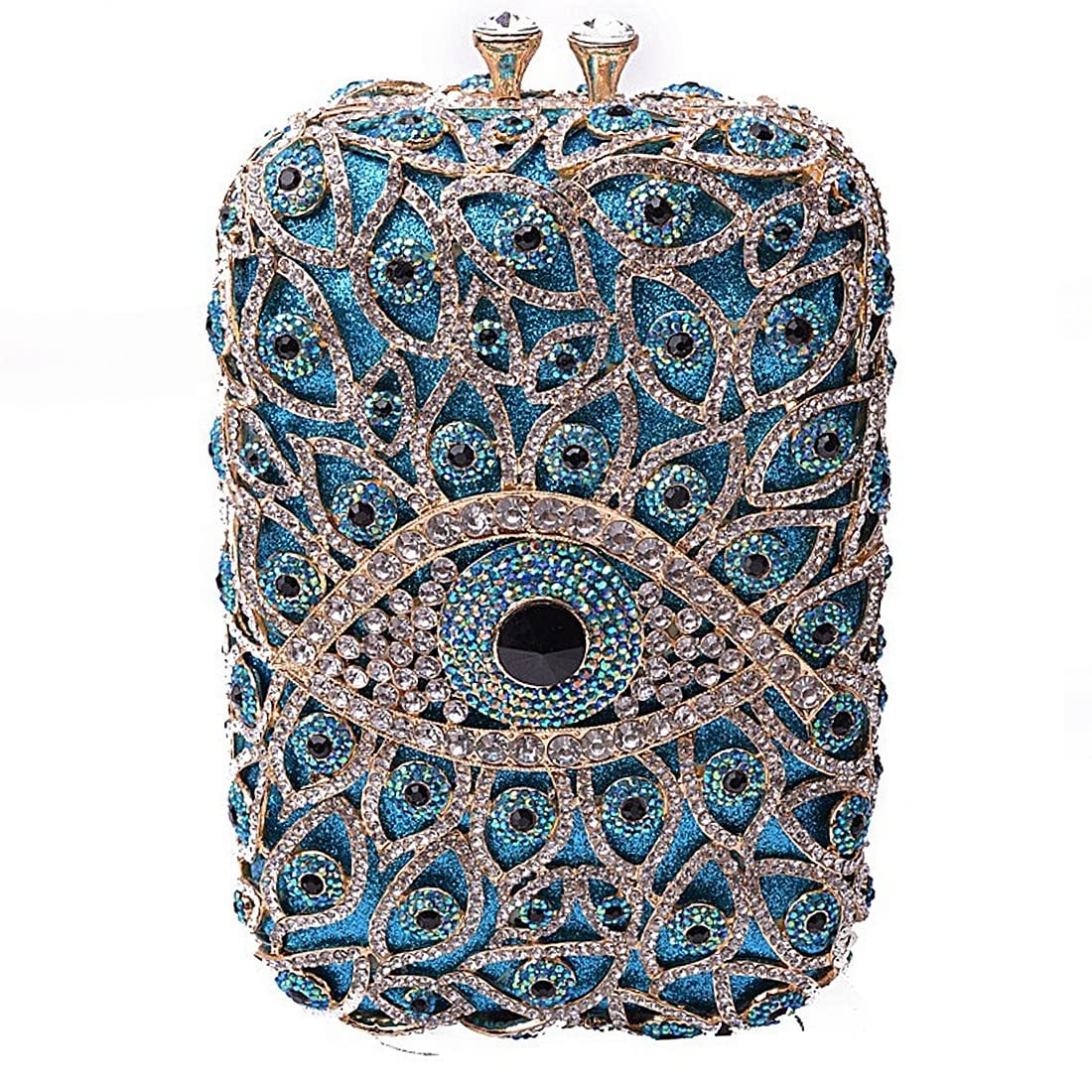 DJBM Women's Evil Eye Rhinestone Clutch Purse - Sparkling Crystal Evening Bag for Wedding, Prom, Party & Special Occasions - Perfect for Date Night, Gala Events & Formal Gatherings