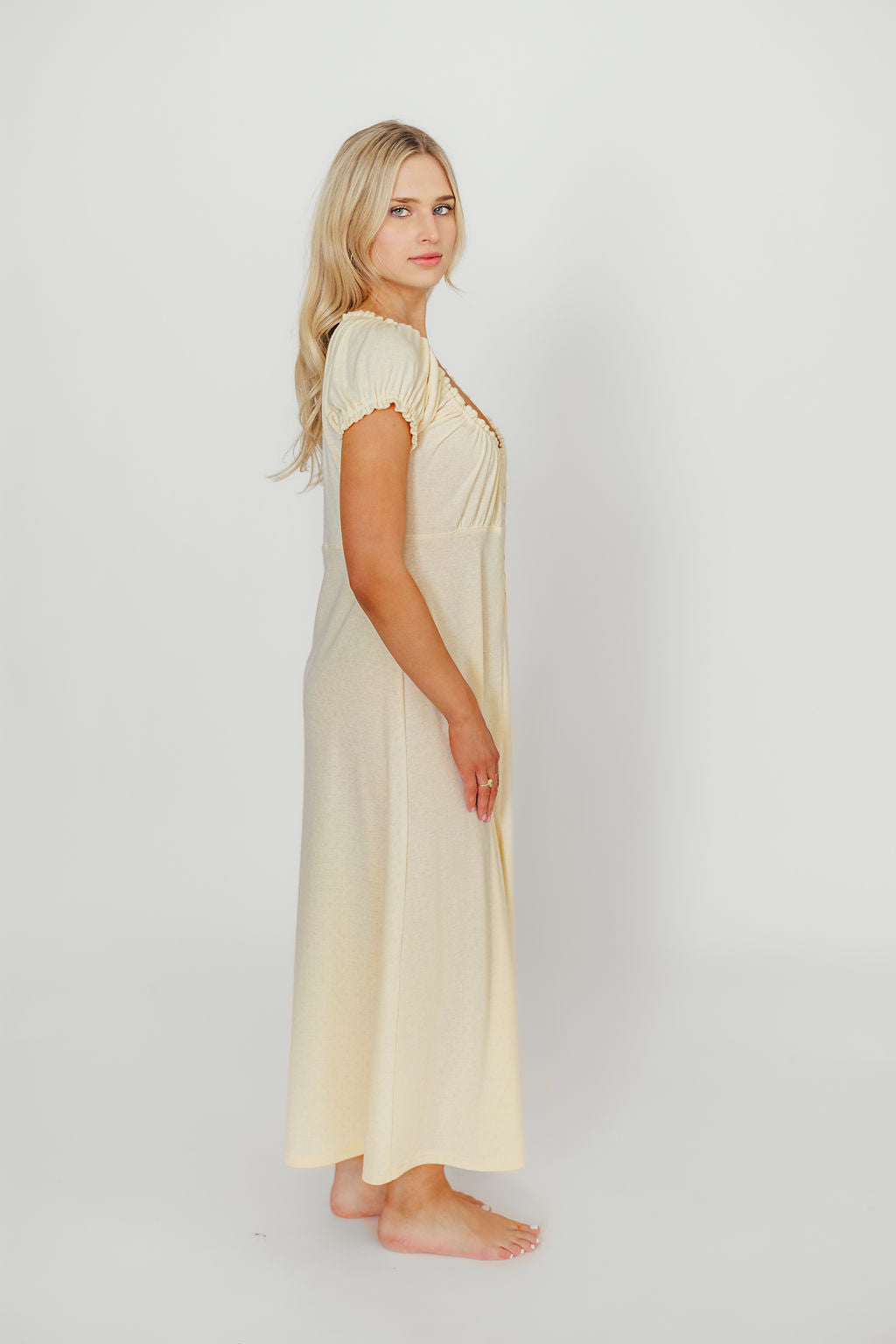 Remi Maxi Dress in Custard - Elegant Flowy Long Dress for Women | Perfect for Summer, Beach, Weddings & Casual Outings