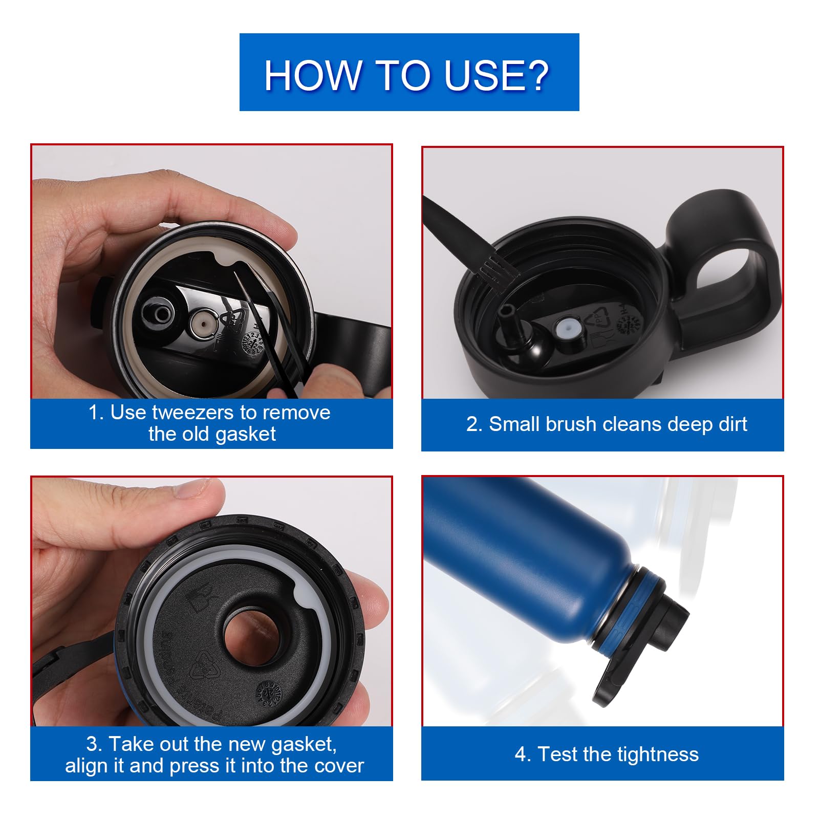 26pcs Thermoflask Water Bottle Lid Replacement Set for 24/32/40/64oz - Silicone Sealing Rings & Gaskets for Straw Lid, Chug Lid & Spout - Perfect for Outdoor, Gym, Travel & Daily Hydration