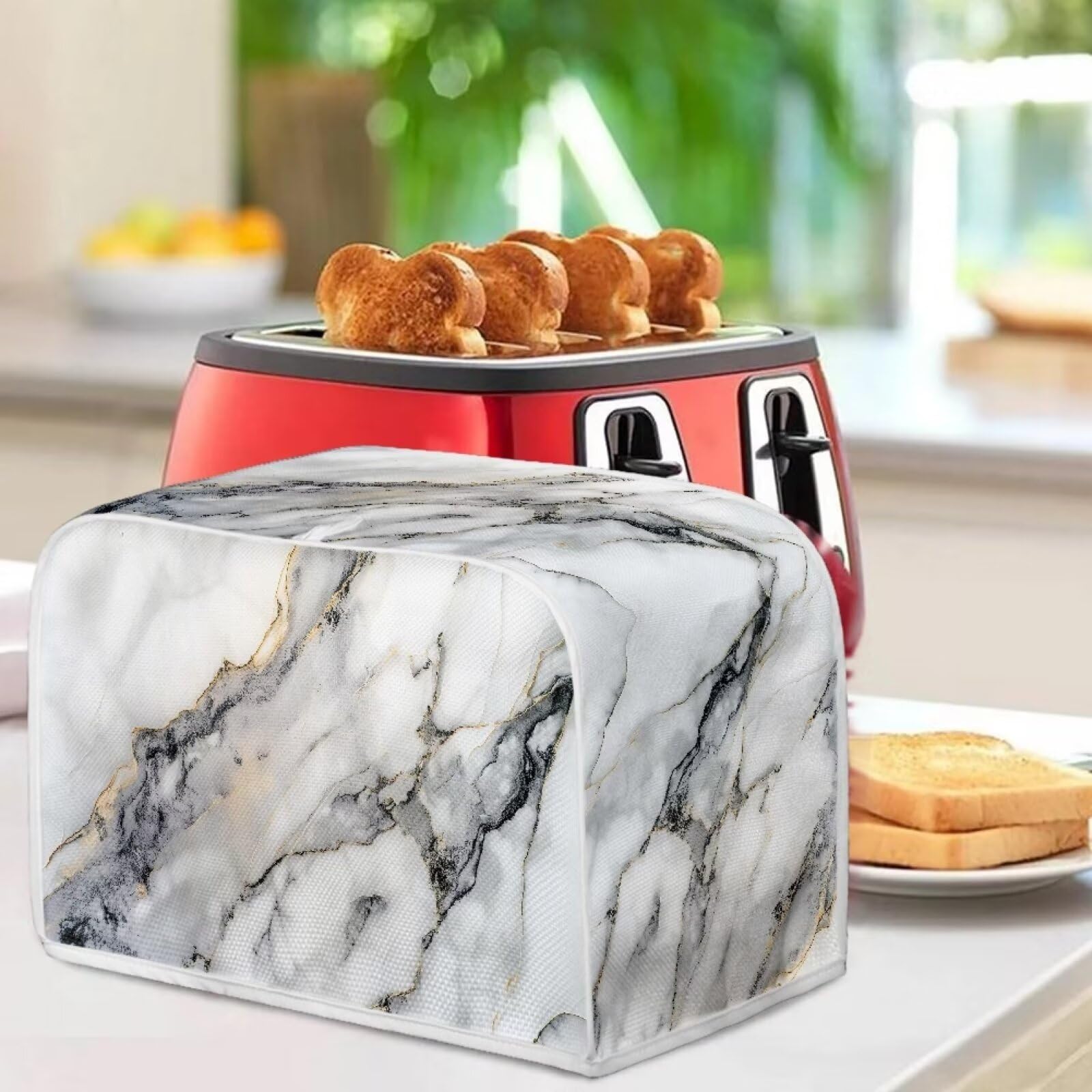 4-Slice Toaster Cover - Dustproof & Fingerprint Protection Kitchen Bakeware Protector - Fits 12.4