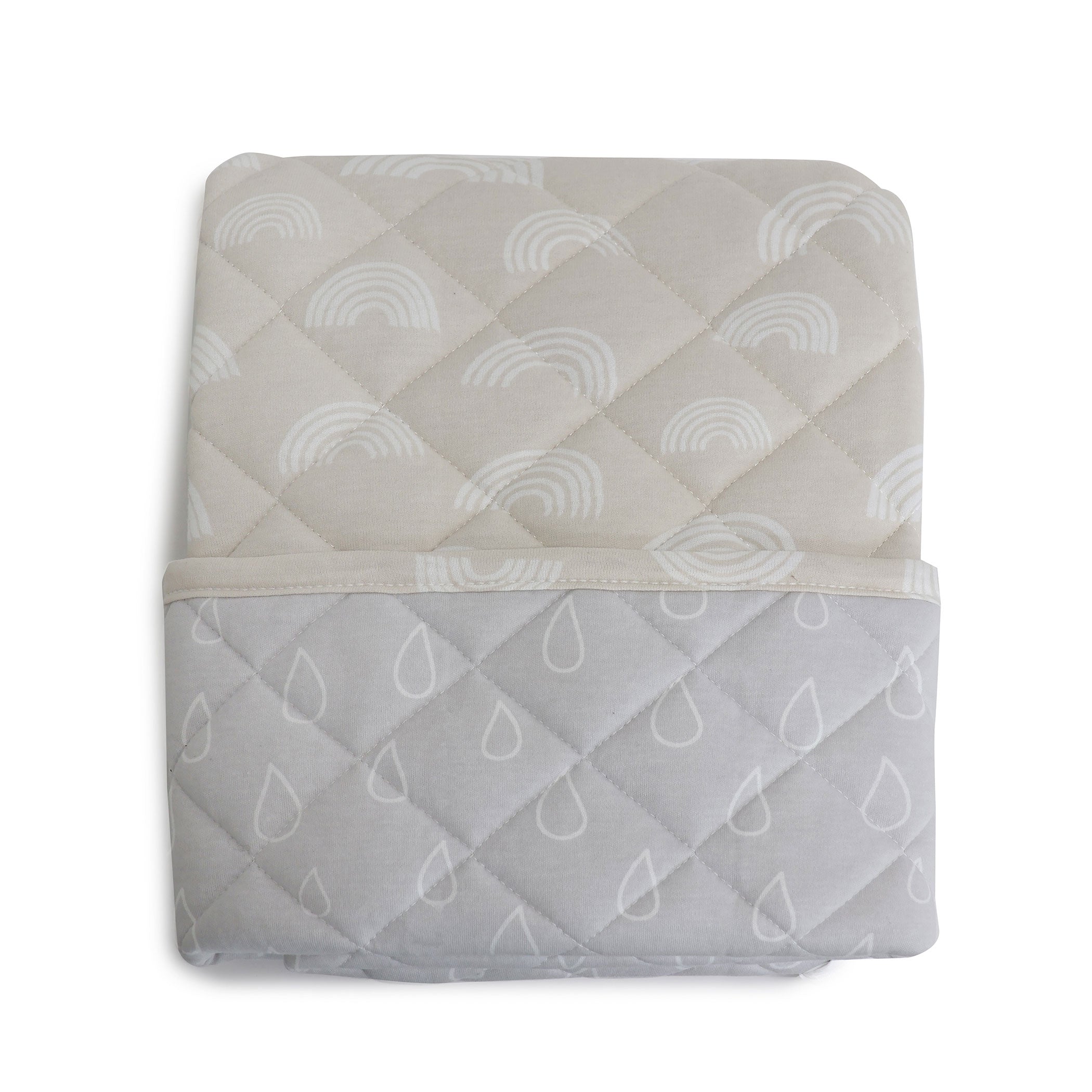 Nordic Reversible Baby Cot Quilt - Soft Grey & Sand Color - Perfect for Nursery, Crib, and Toddler Bed Comfort
