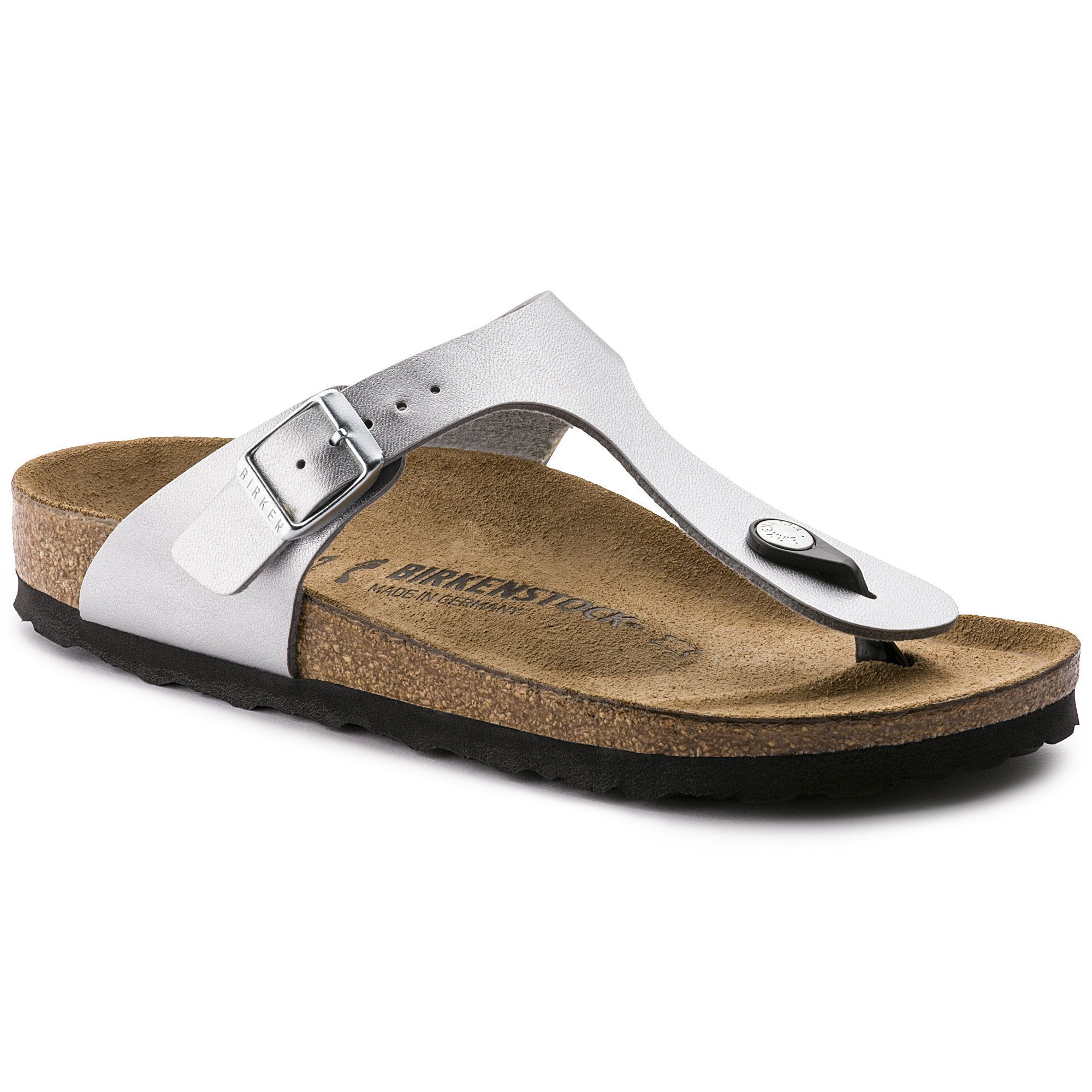 BIRKENSTOCK GIZEH Women's Comfort Sandals - Silver Birko-Flor Nubuck Leather Straps | Perfect for Summer, Beach, Travel & Casual Wear