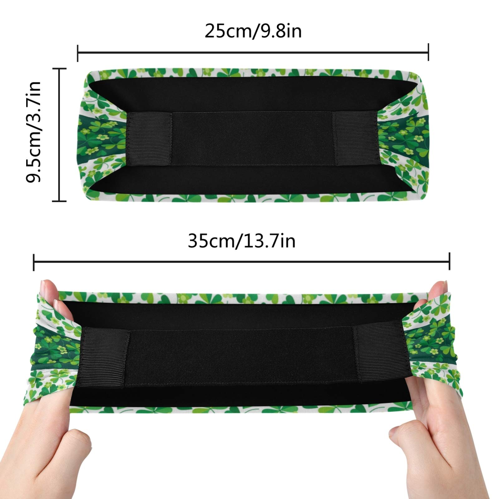 Women's Sports Headbands - Green St. Patrick's Day Shamrock Clover Breathable Hair Bands | Elastic Sweat Wicking Headbands for Running, Yoga & Workouts | Quick Dry Fitness Accessories for Active Women