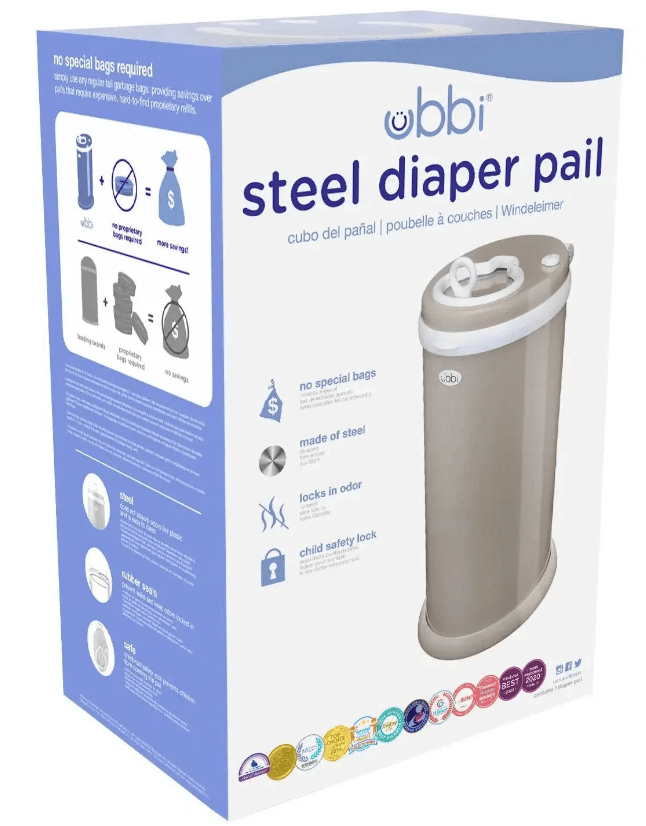 Ubbi Diaper Pail - Odor-Containing Baby Diaper Disposal System for Nursery & Changing Stations - Perfect for Newborns & Toddlers