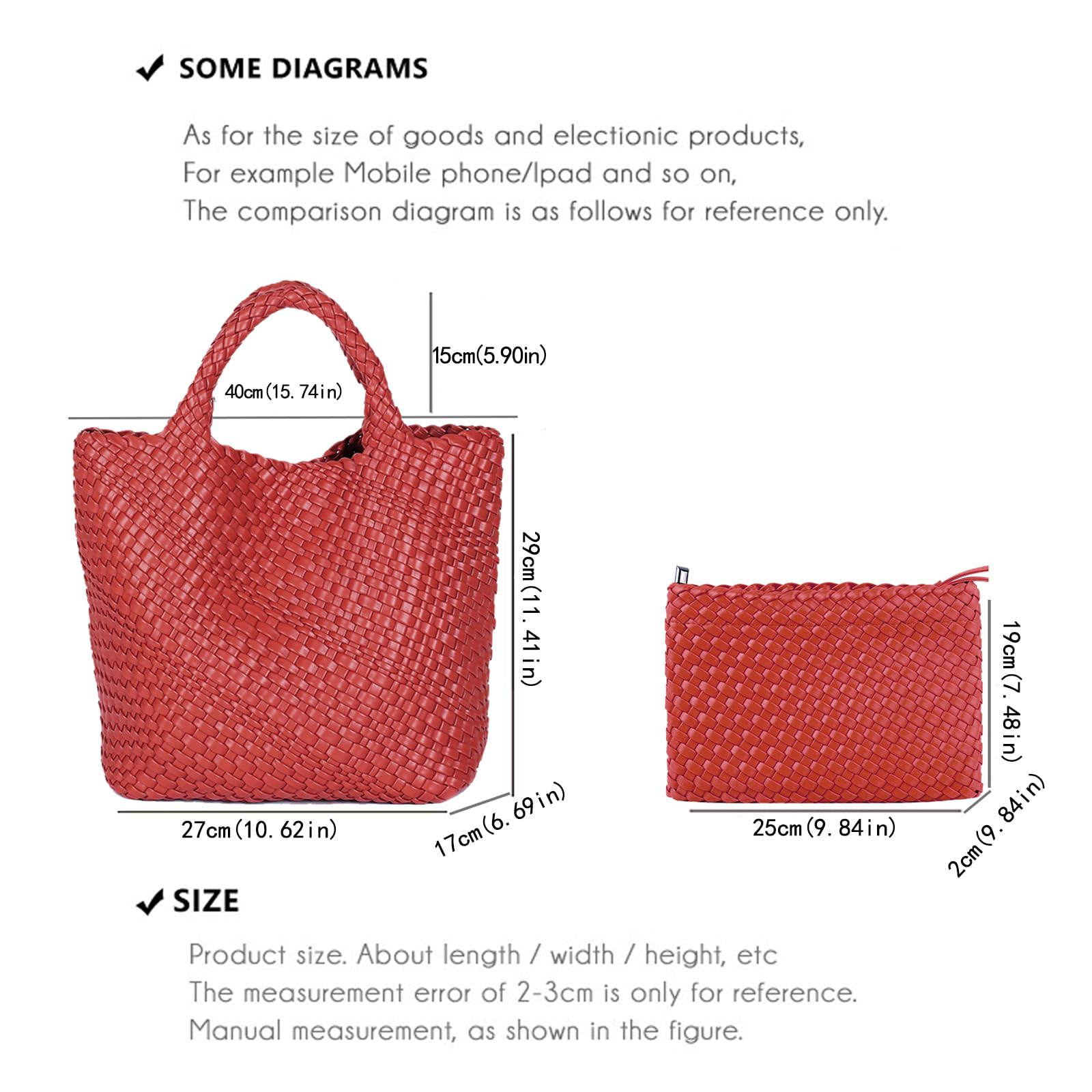 JINMANXUE Women's Fashion Woven Tote Bag - Large Capacity Shopper Bag for Travel, Work & Daily Use | Stylish Shoulder Handbag Purse for Women