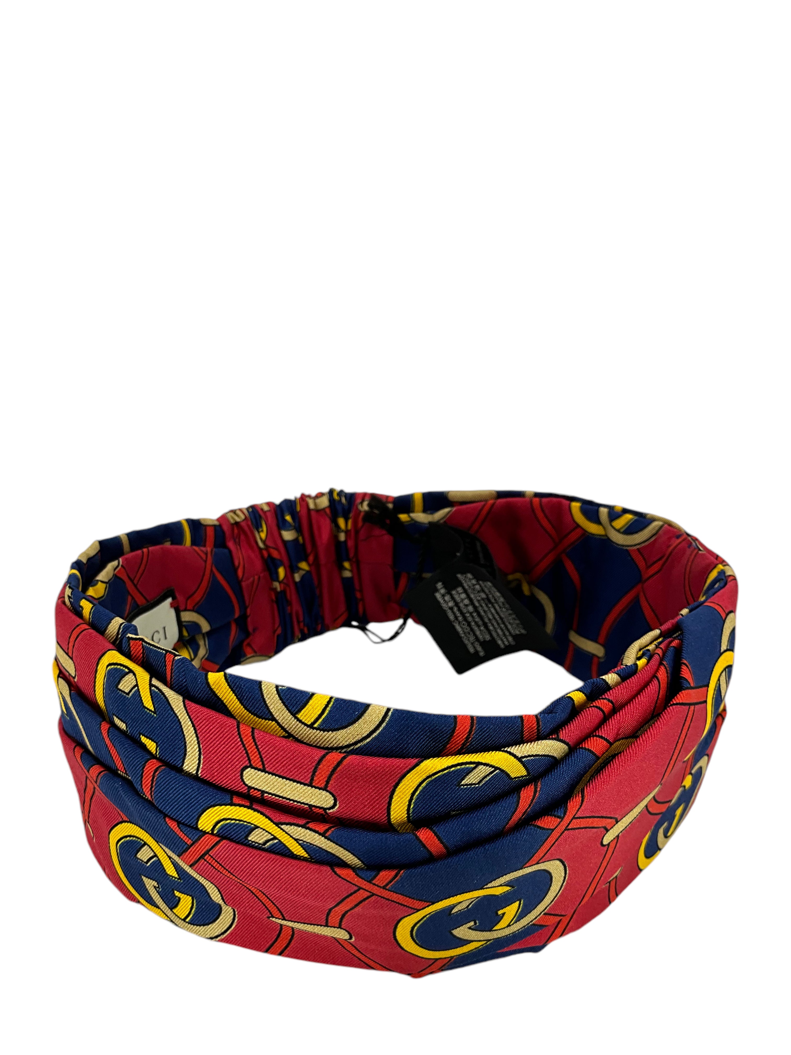 Gucci Rhombus GG Logo Print Classic Silk Twill Headband - Luxury Hair Accessory for Women, Fashionable Head Wrap for Parties & Everyday Wear