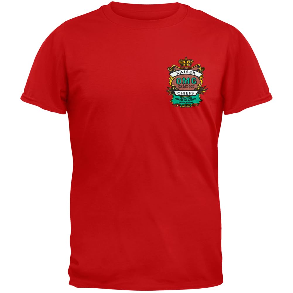 Kasier Chiefs OMG T-Shirt - Red Cotton Graphic Tee for Men | Casual Wear, Concerts & Fan Merchandise