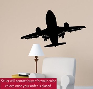Airplane Wall Decal - Jet Airliner Sticker for Kids Room, Boys Bedroom & College Dorm Decor - Aviation Themed Mural (20x36 inches) - Perfect for Nursery, Office & Home Decor