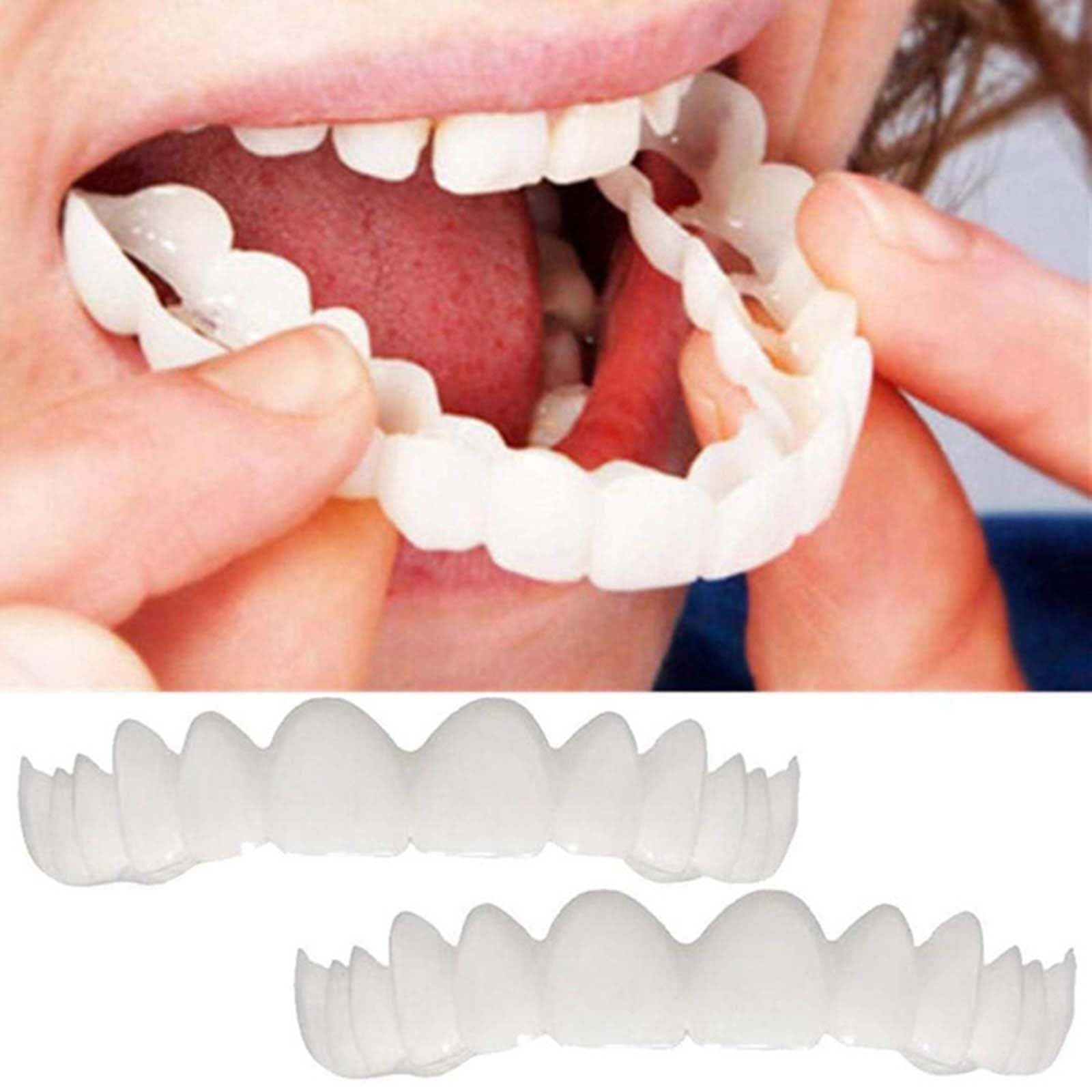 Natural & Comfortable Temporary Fake Teeth for Women & Men - Cosmetic Denture Veneers for Upper & Lower Jaw to Regain Confident Smile | Perfect for Parties, Weddings, and Daily Wear