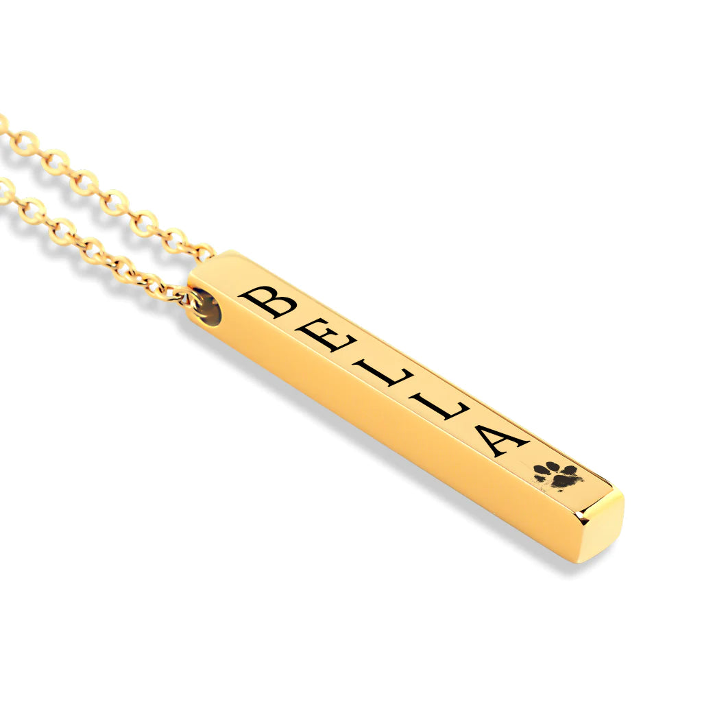 Personalized Paw Print & Name Necklace for Dog & Cat Lovers - Custom Pet Memorial Jewelry Gift for Women & Men - Perfect for Pet Loss Remembrance, Birthday & Anniversary Gifts