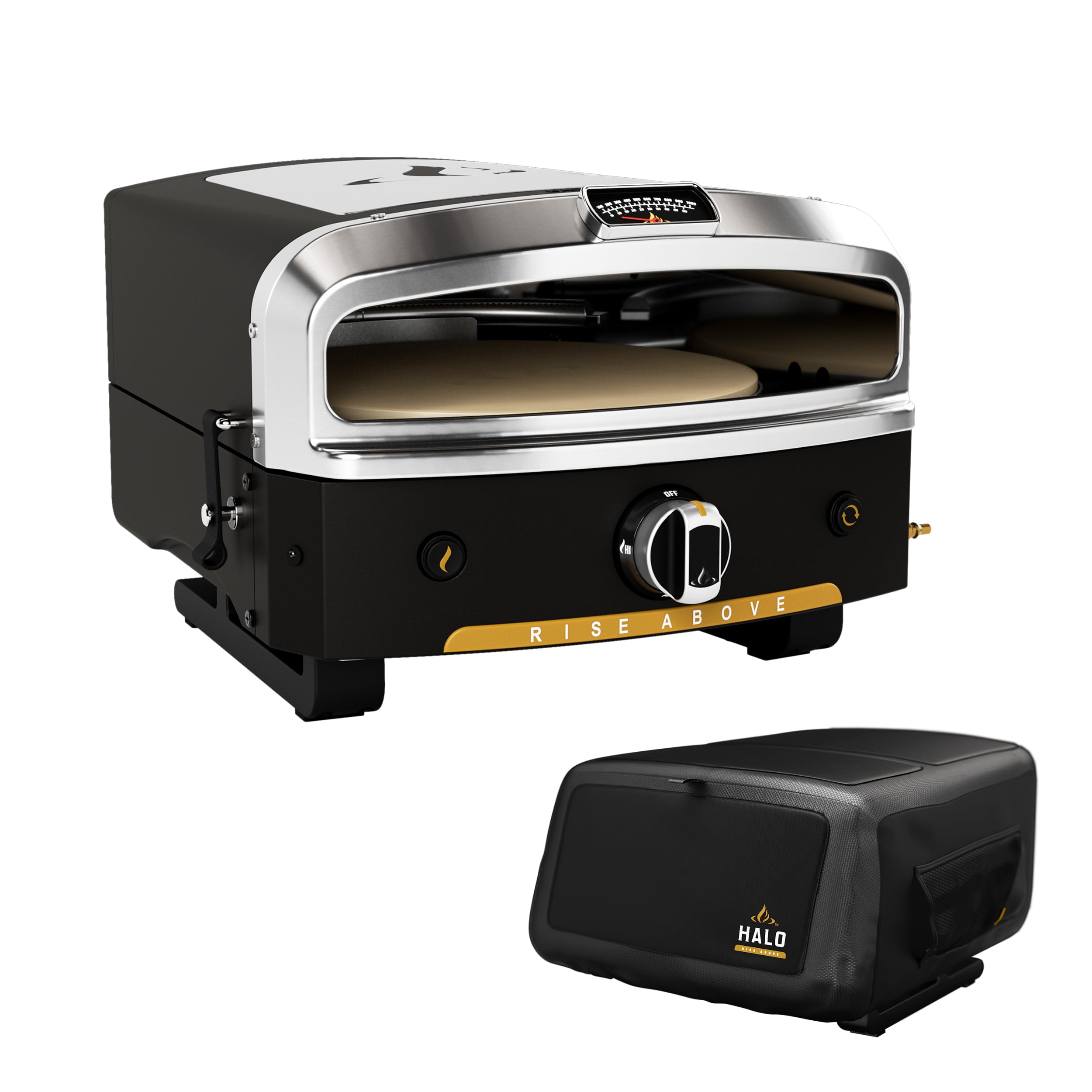 HALO Versa 16 Inch Outdoor Pizza Oven with Rotating Stone - Bakes 16 Inch Pizzas - Includes Oven Cover - Perfect for Backyard Parties, Camping & Outdoor Cooking