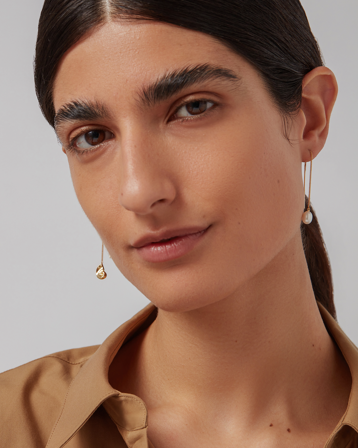 Lucille Threader Earrings - Dainty Gold Threader Hoop Earrings for Women, Minimalist Fine Jewelry Gift for Her - Perfect for Everyday Wear, Parties & Special Occasions