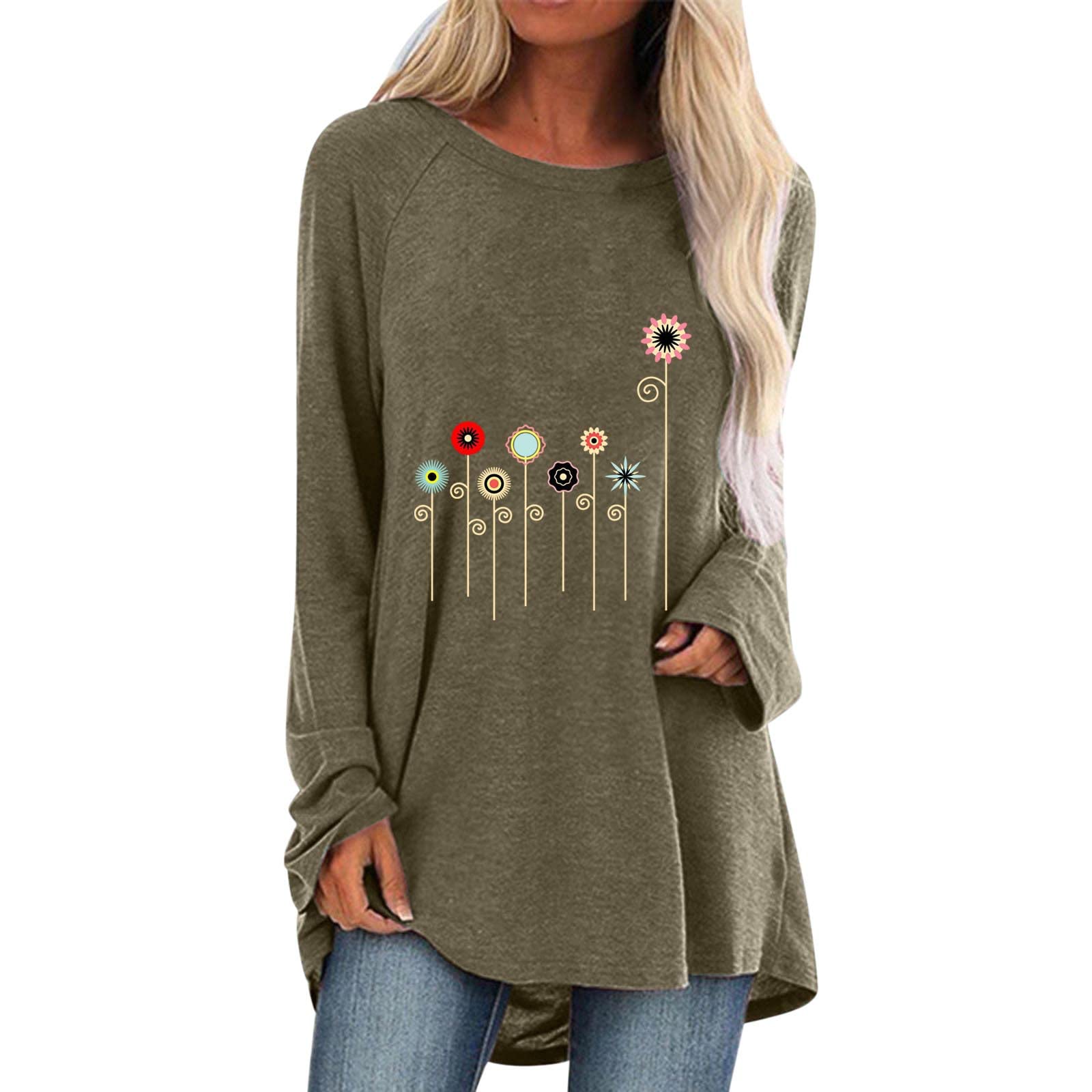 Plus Size Women's Floral Print Short Sleeve T-Shirts - Round Neck Loose Fit Summer Tops for Casual Wear & Outdoor Activities