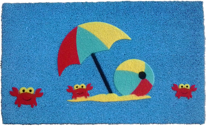 Non-Slip PVC Crab Beach Doormat - Waterproof & Durable Outdoor/Indoor Entryway Rug for Patio, Deck, or Front Door Decor