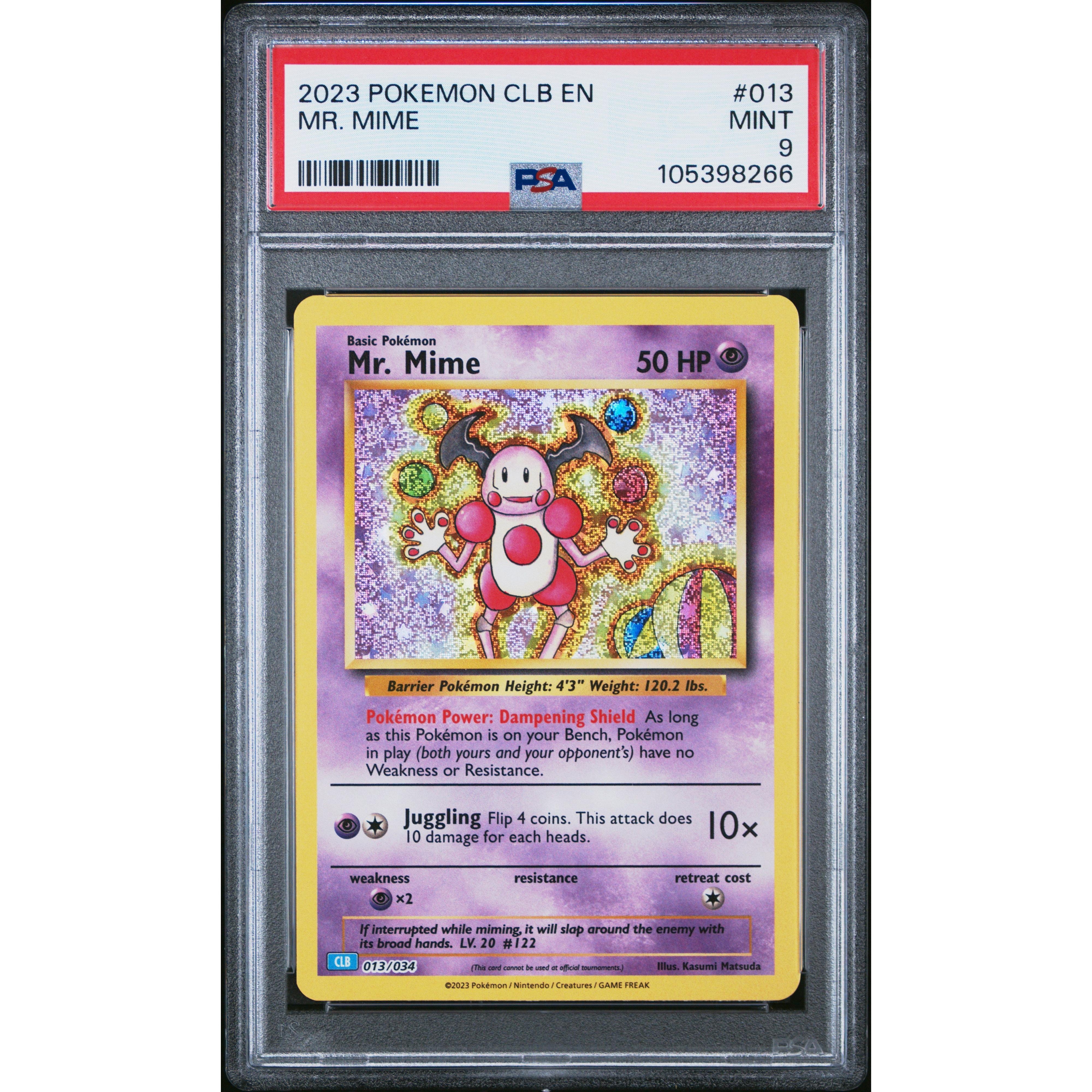2023 Pokemon Classic Collection Mr. Mime 013/034 PSA 9 Graded Card - Rare Collectible for Trading Card Game Fans & Display Showcase
