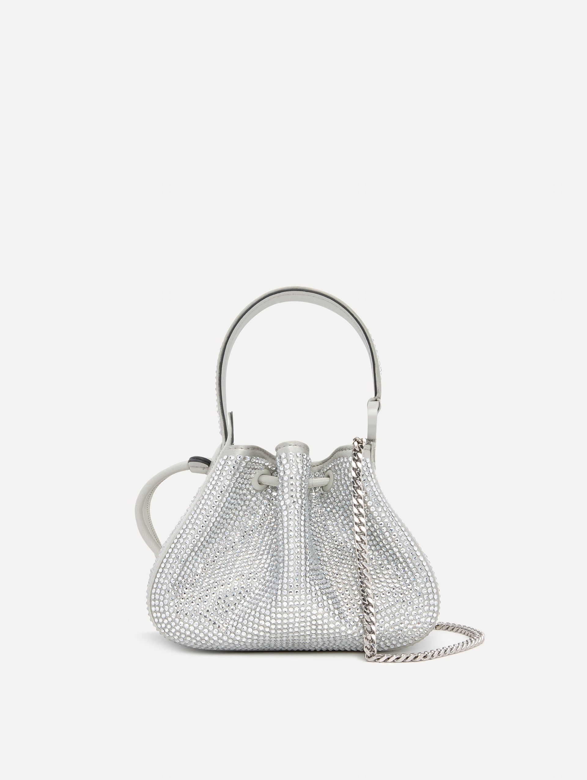 Nano Crystal Pavé O Handle Bag - Elegant Women's Evening Clutch for Parties, Weddings & Special Occasions