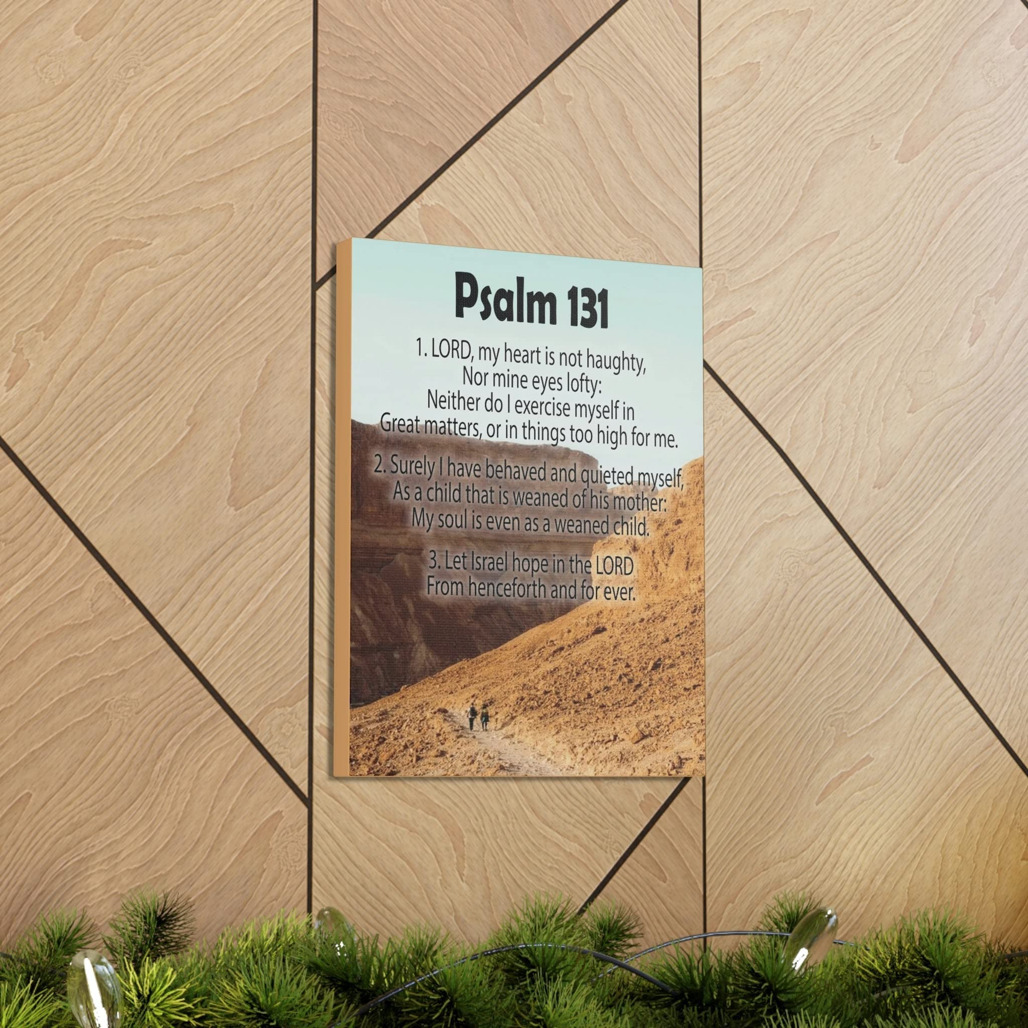 Bible Art Psalm 131 Heart Not Haughty Christian Wall Decor - Inspirational Scripture Canvas Print for Home, Church & Office - Perfect Gift for Religious Holidays & Spiritual Encouragement