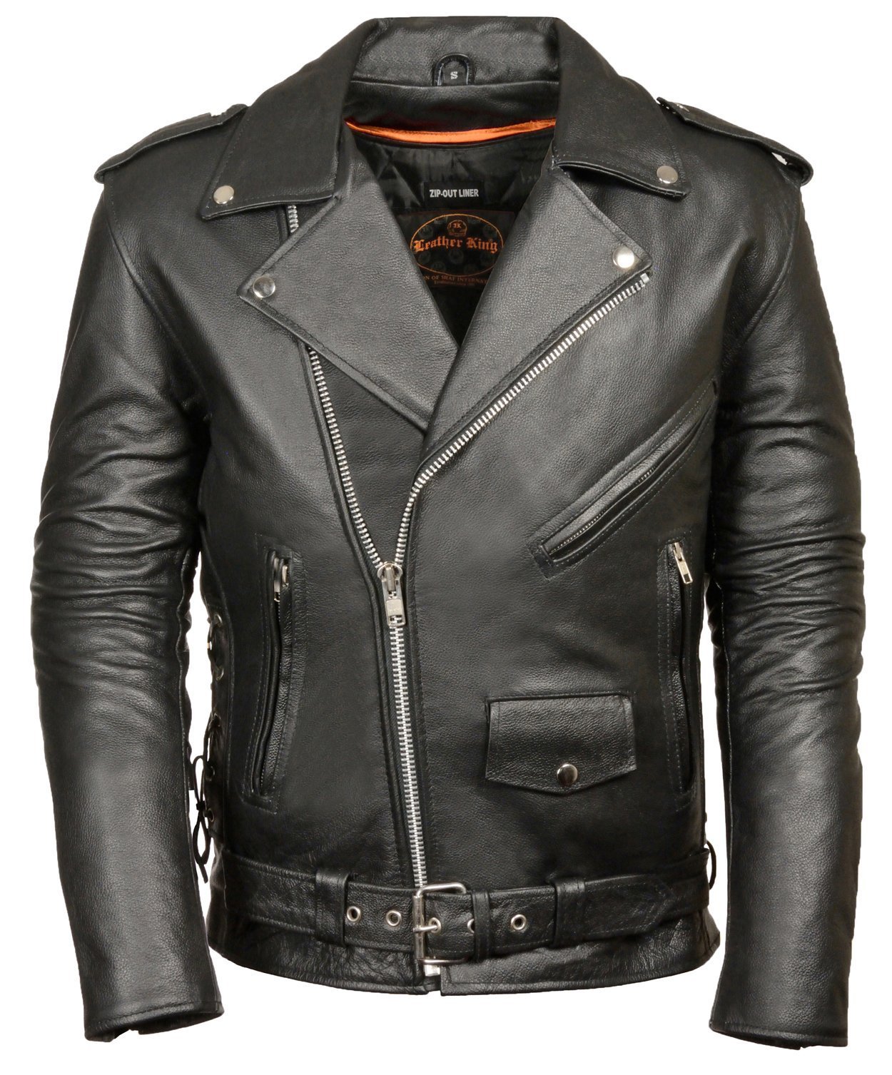 Vintage Classic Biker Jacket for Men & Women - Genuine Leather Motorcycle Jacket with Half Belt & Side Laces - Perfect for Riding, Fashion, and Outdoor Activities