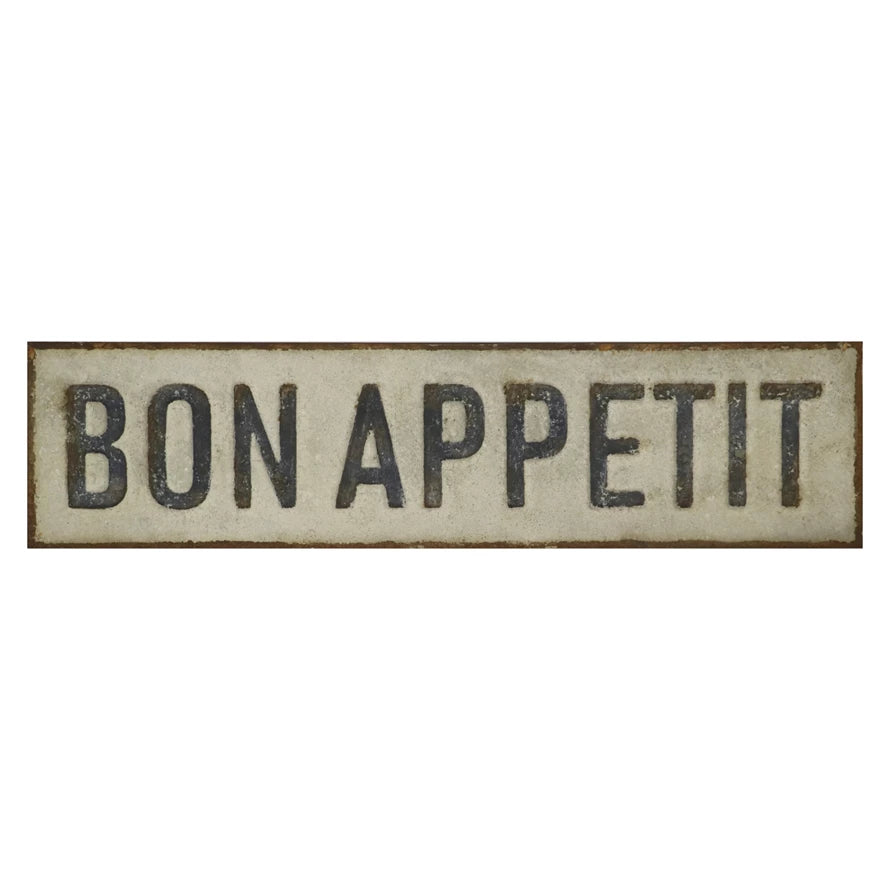 Bon Appetit Sign - Vintage French Kitchen Decor, Rustic Dining Room Wall Art - Perfect for Farmhouse, Cafe & Restaurant Decor