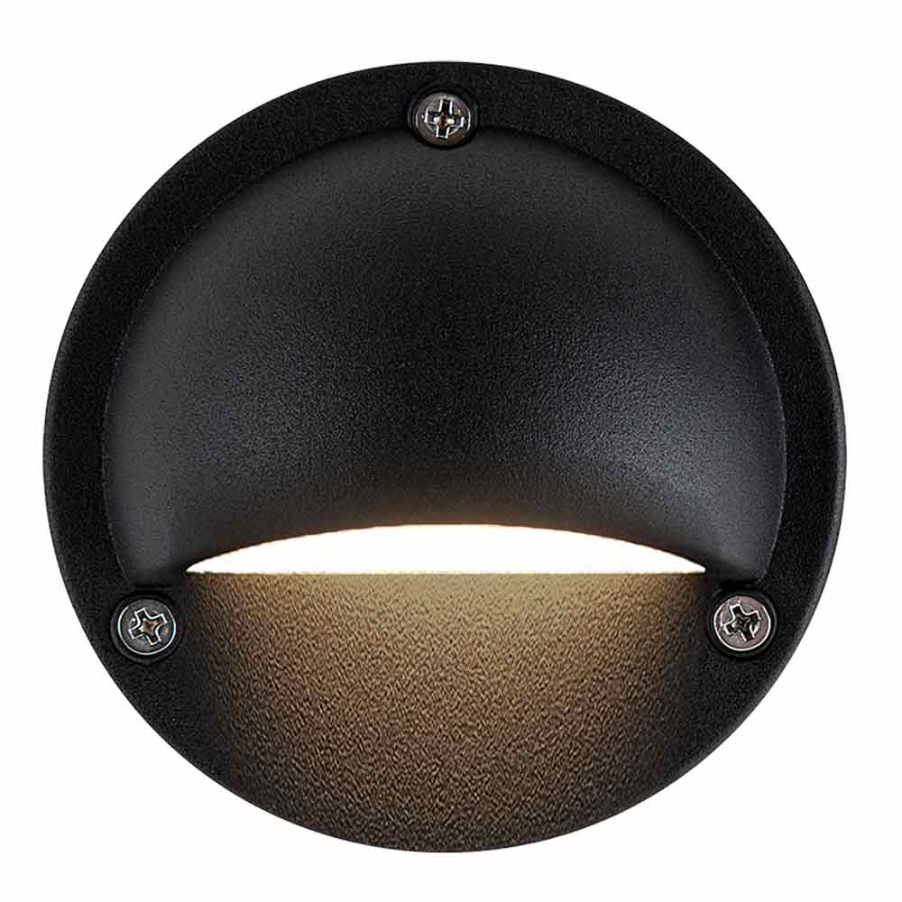 12V LED Round Deck Light - Aluminum Black Finish Waterproof Outdoor Lighting for Patio, Garden, and Stairs