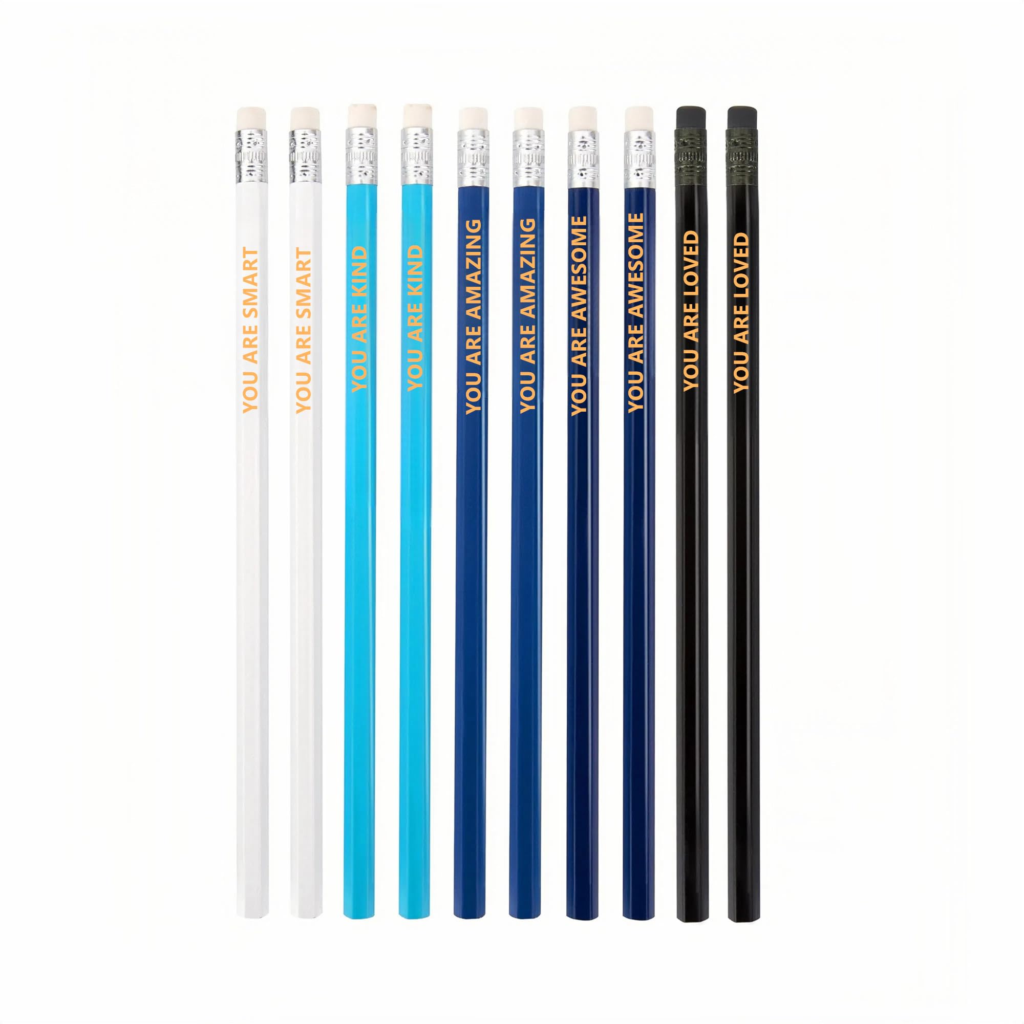 10-Pack Motivational Grammar Pencils HB #2 - Inspirational Black Pencil Set for Students, Teachers & Office Workers - Perfect for School, Exams, Gifts & Daily Encouragement
