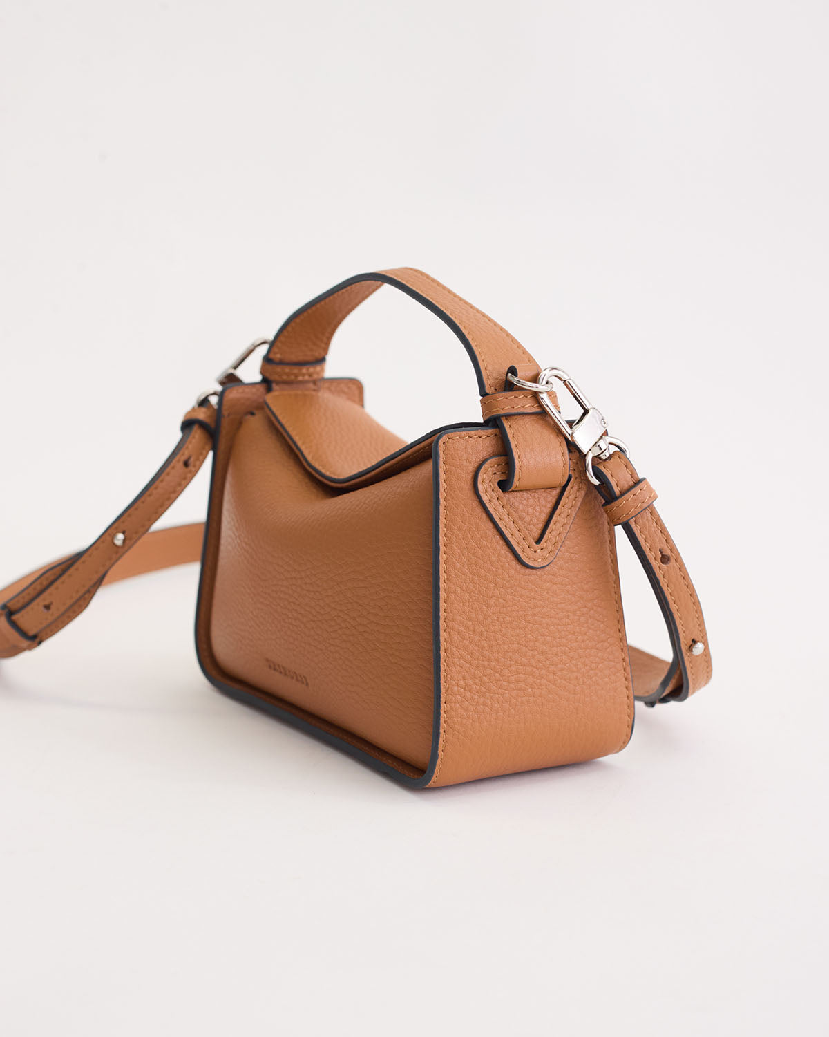 Mini Clementine Bag in Tan Pebbled Leather - Stylish Crossbody Purse for Women, Perfect for Everyday Use, Work, and Travel