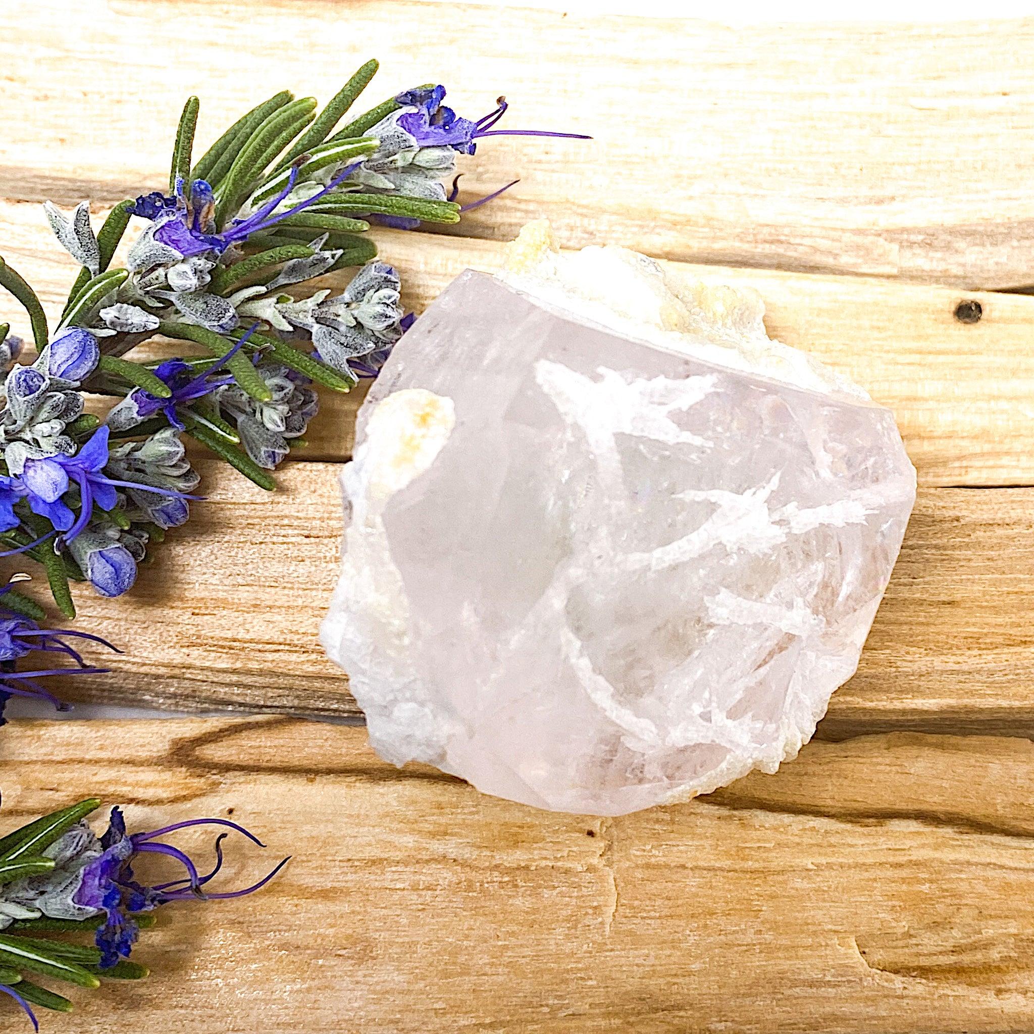 Natural Morganite with Muscovite Crystal - 42g Raw Gemstone Specimen (MORG 02) for Jewelry Making, Mineral Collection & Spiritual Healing