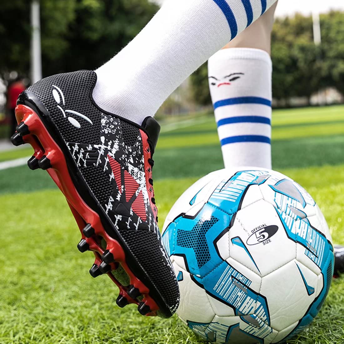 TOLLN Men's Football Soccer Cleats - Lightweight & Durable for Youth & Adults - Perfect for Turf, Grass & Indoor Soccer Games